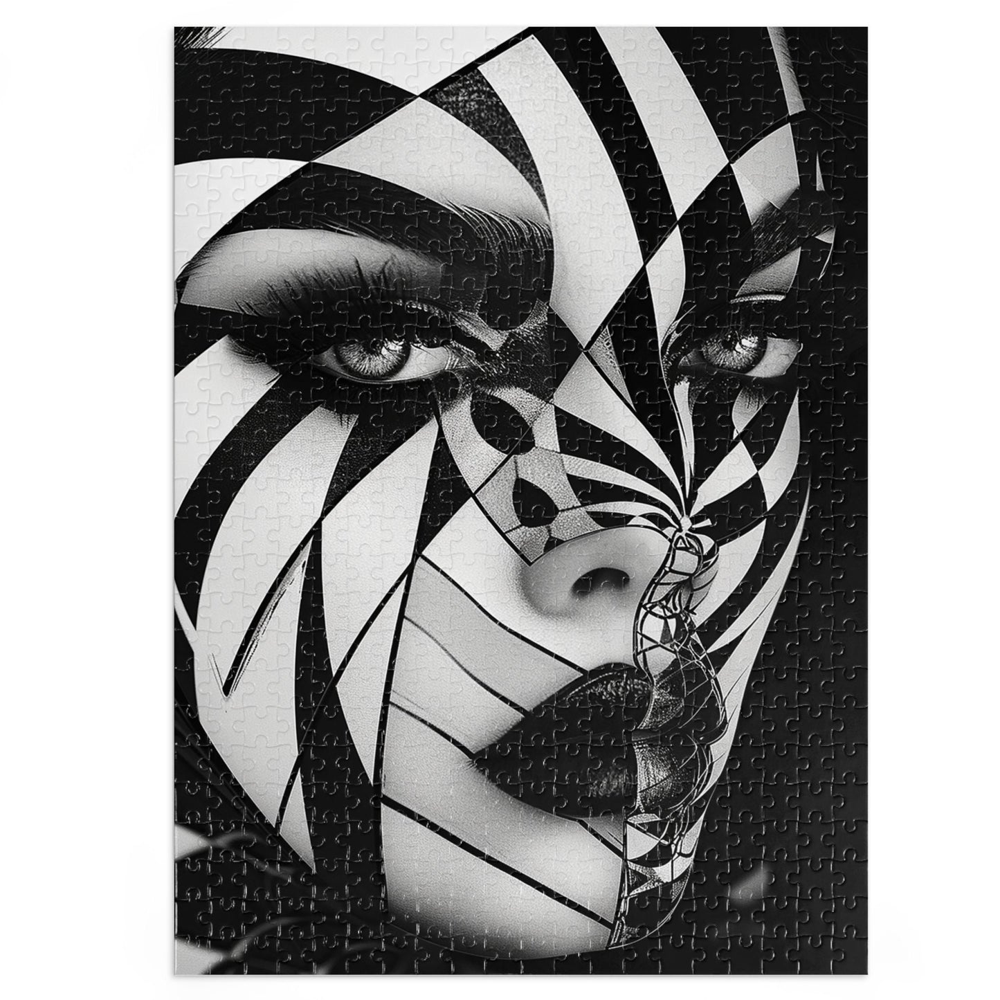 Black and White Painted Lady Jigsaw Puzzle (30, 110, 252, 500,1000-Piece)