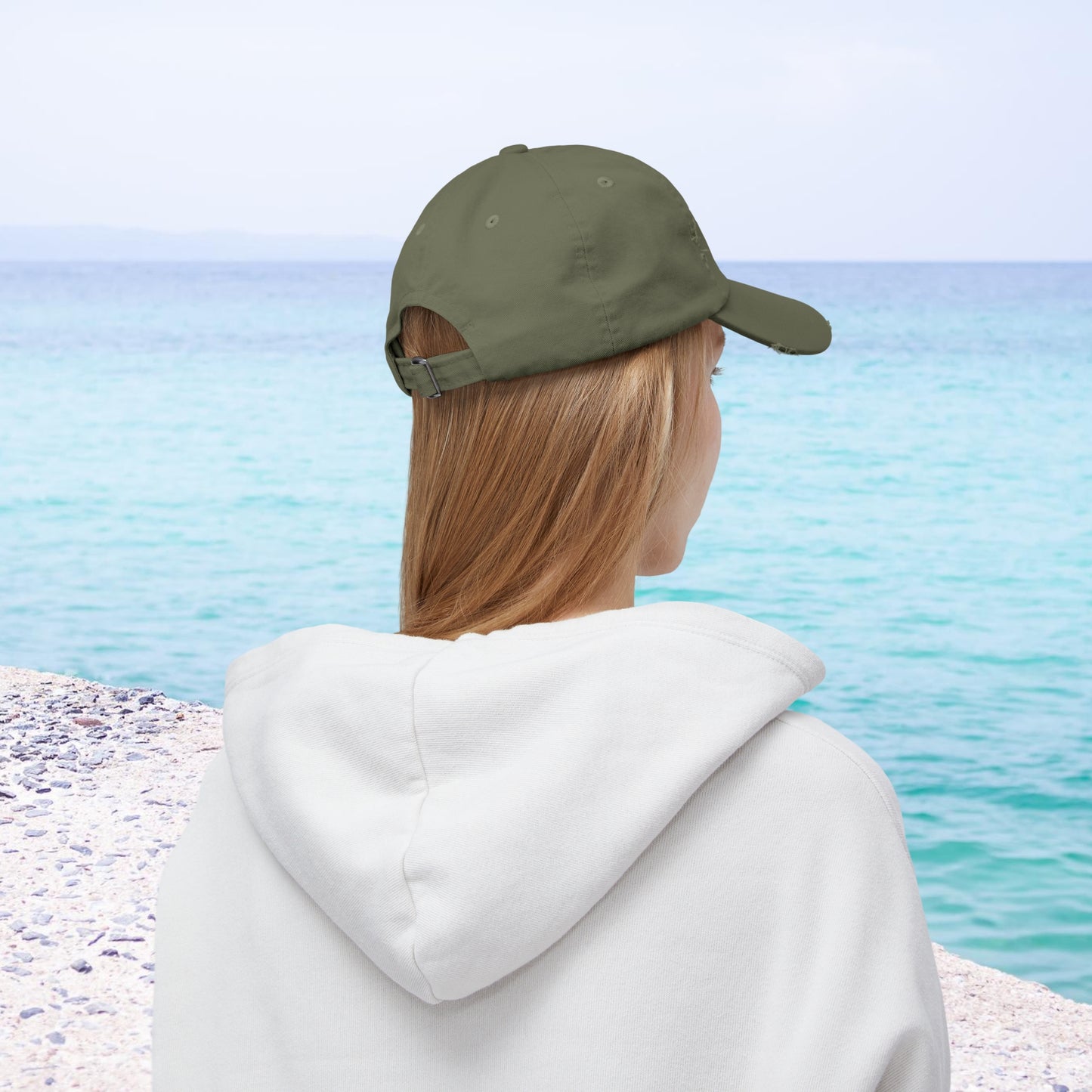 Happy Dolphin Distressed Cap