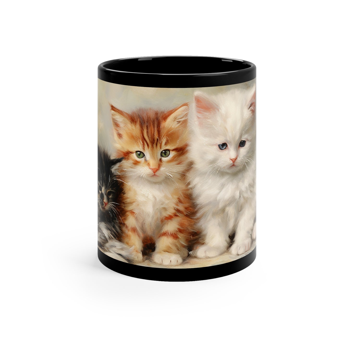 3 Little Kittens 11oz Black Mug
