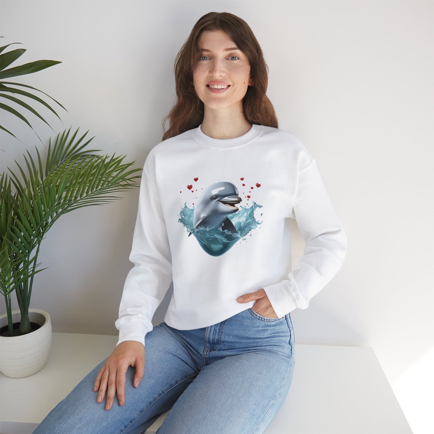 Dolphin Love Unisex Heavy Blend™ Crewneck Sweatshirt