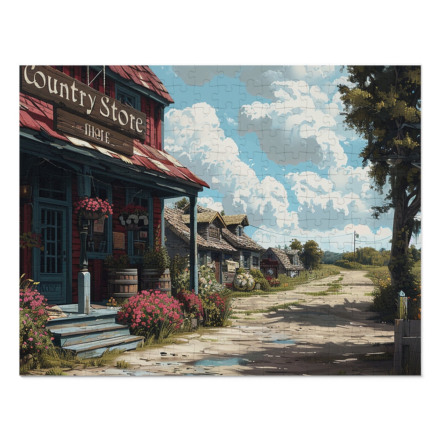The Road to the Country Store Jigsaw Puzzle (30, 110, 252, 500,1000-Piece)