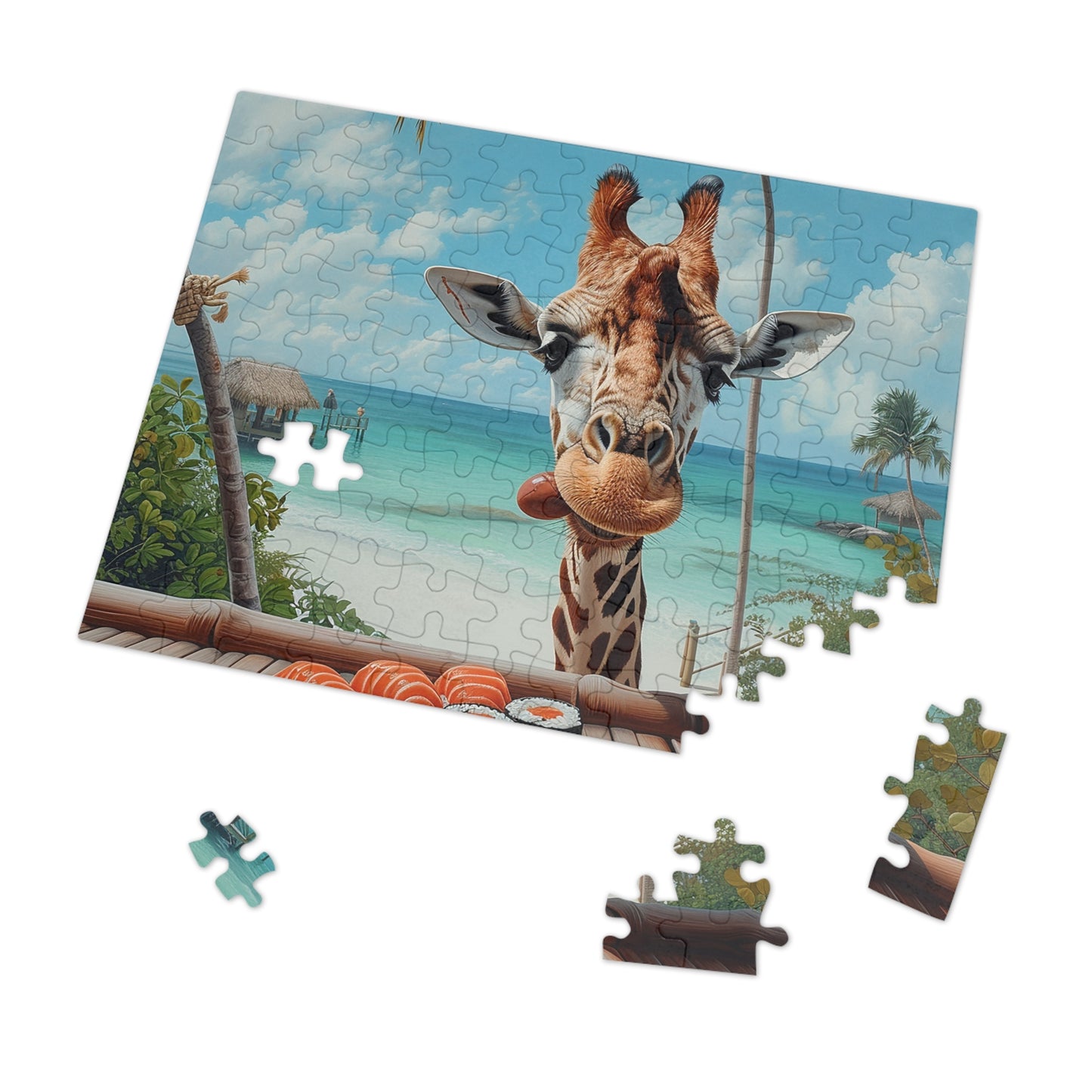 Sushi Eating Giraffe Jigsaw Puzzle (30, 110, 252, 500,1000-Piece)