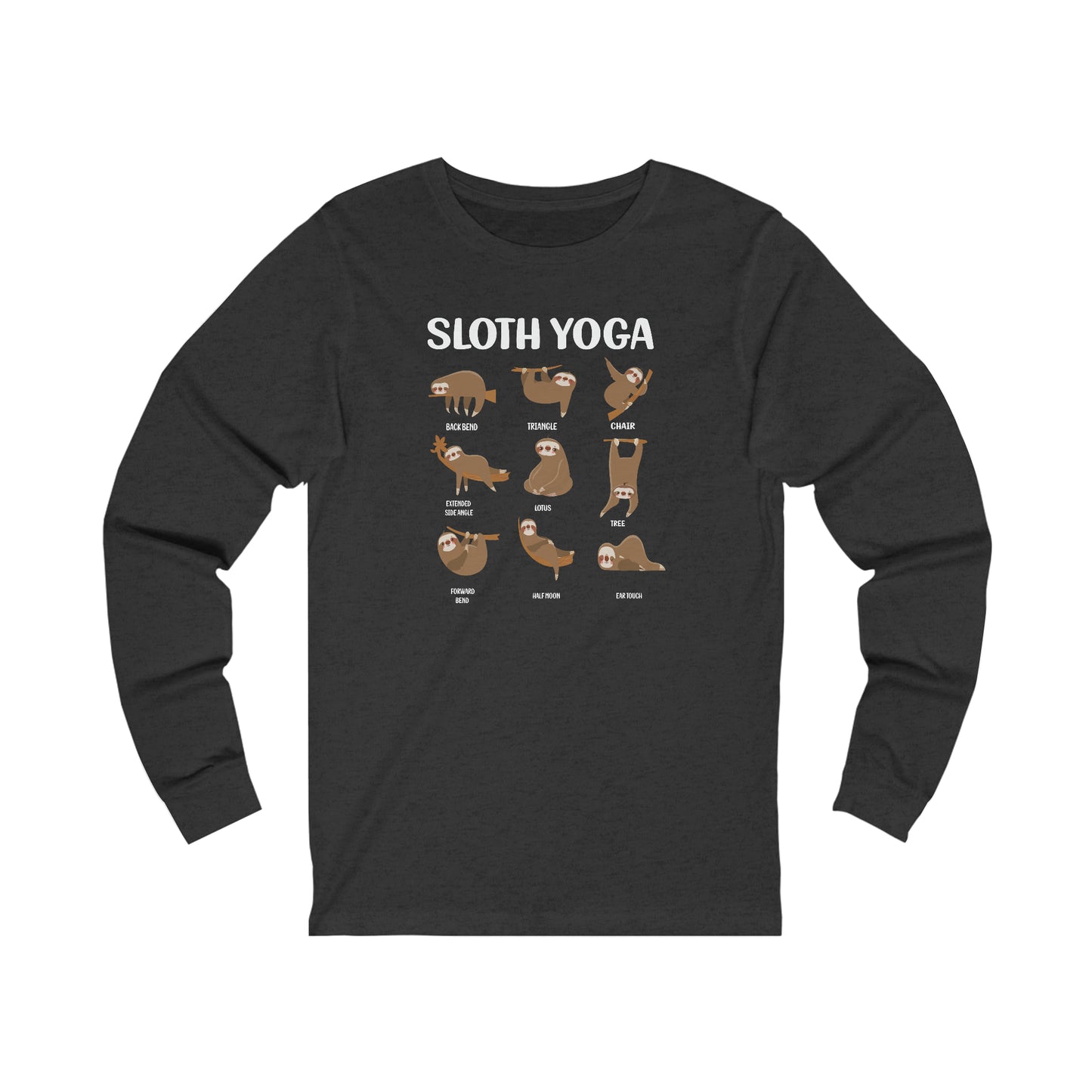 Sloth Yoga T-shirt Sloth Lovers T shirt Yoga Lovers Shirt Long Sleeve Tee