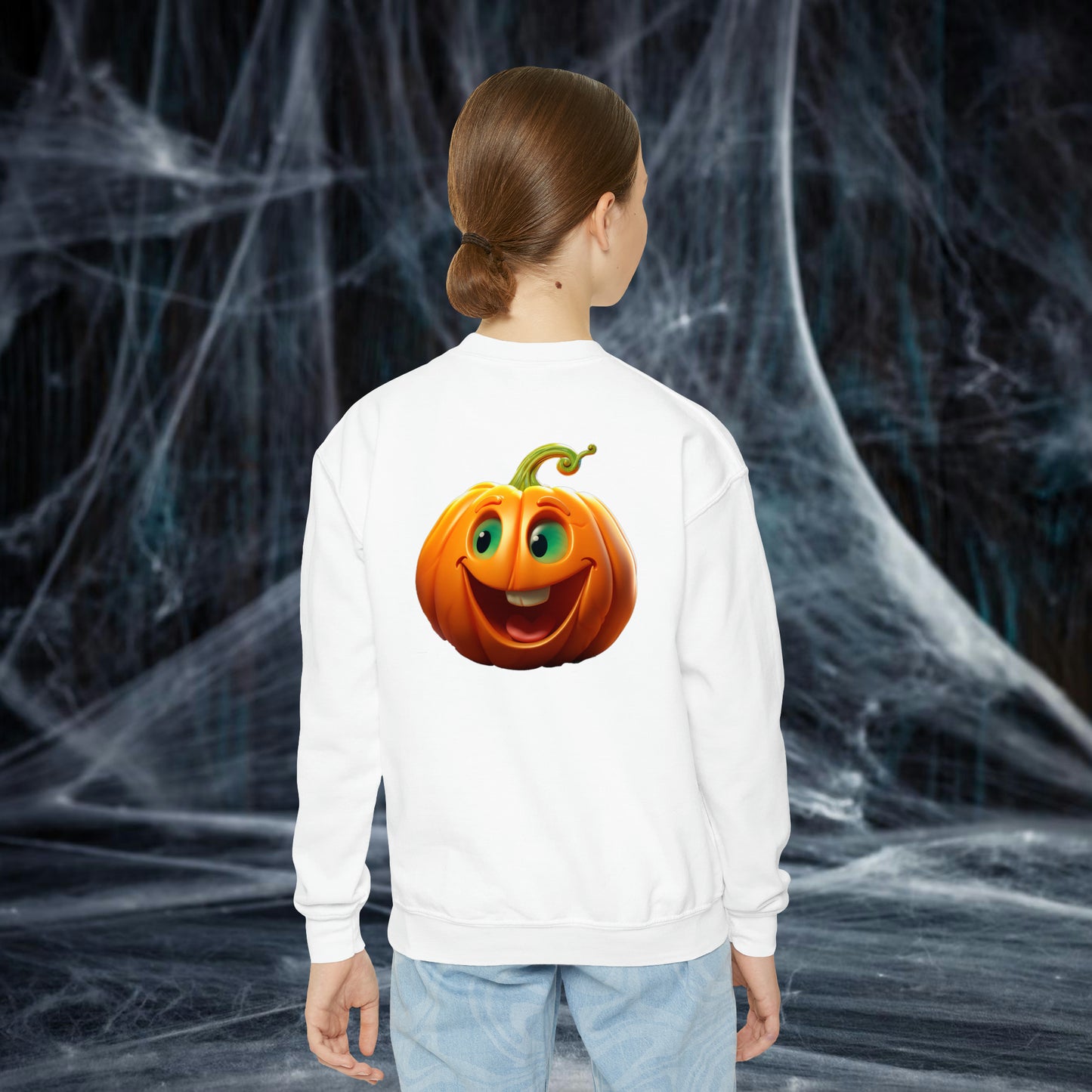 PERSONALIZED Double Sided Print, Halloween Sweatshirt for Kids, Halloween Sweatshirt, Funny Halloween, Youth Crewneck Sweatshirt