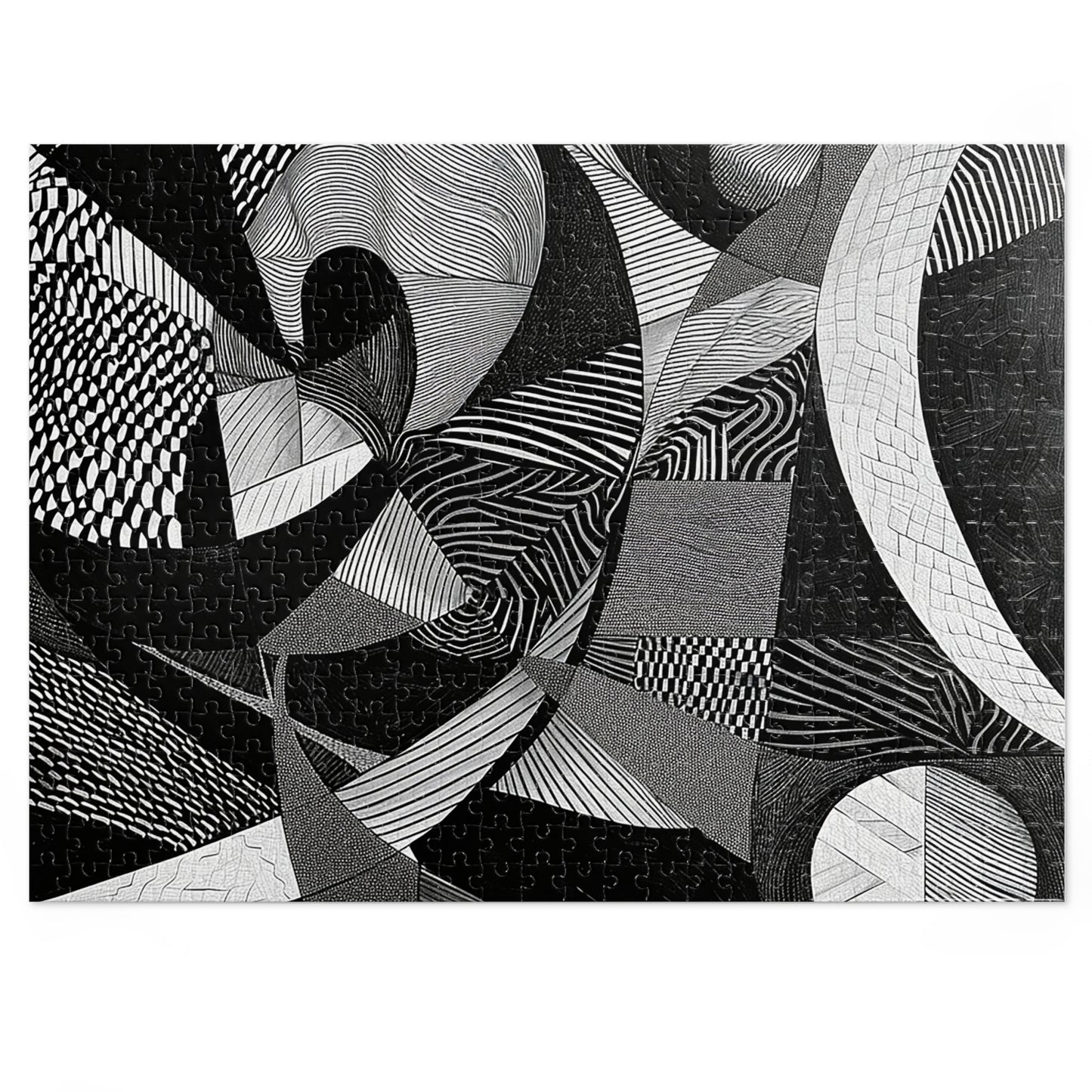 Black and White Abstract Pattern Jigsaw Puzzle (30, 110, 252, 500,1000-Piece)