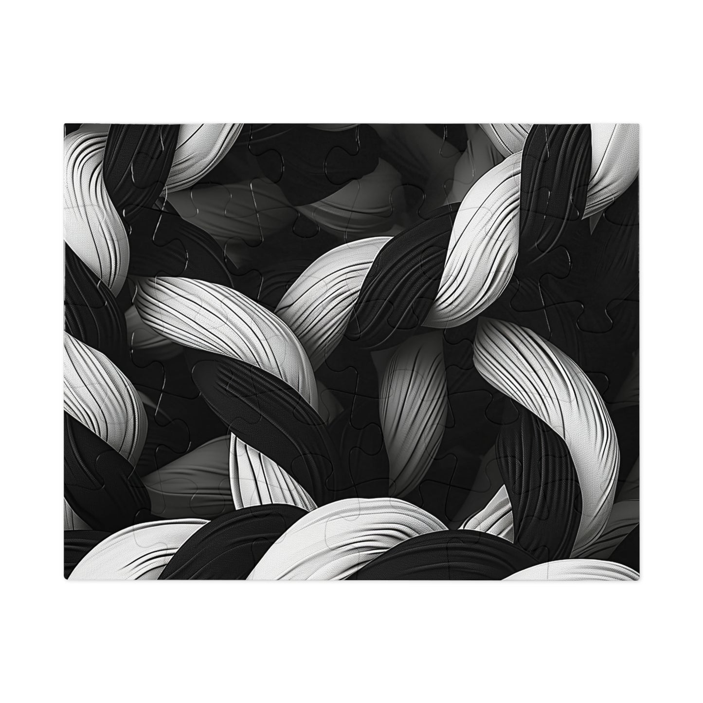 Black and White Twisted Rope Jigsaw Puzzle (30, 110, 252, 500,1000-Piece)