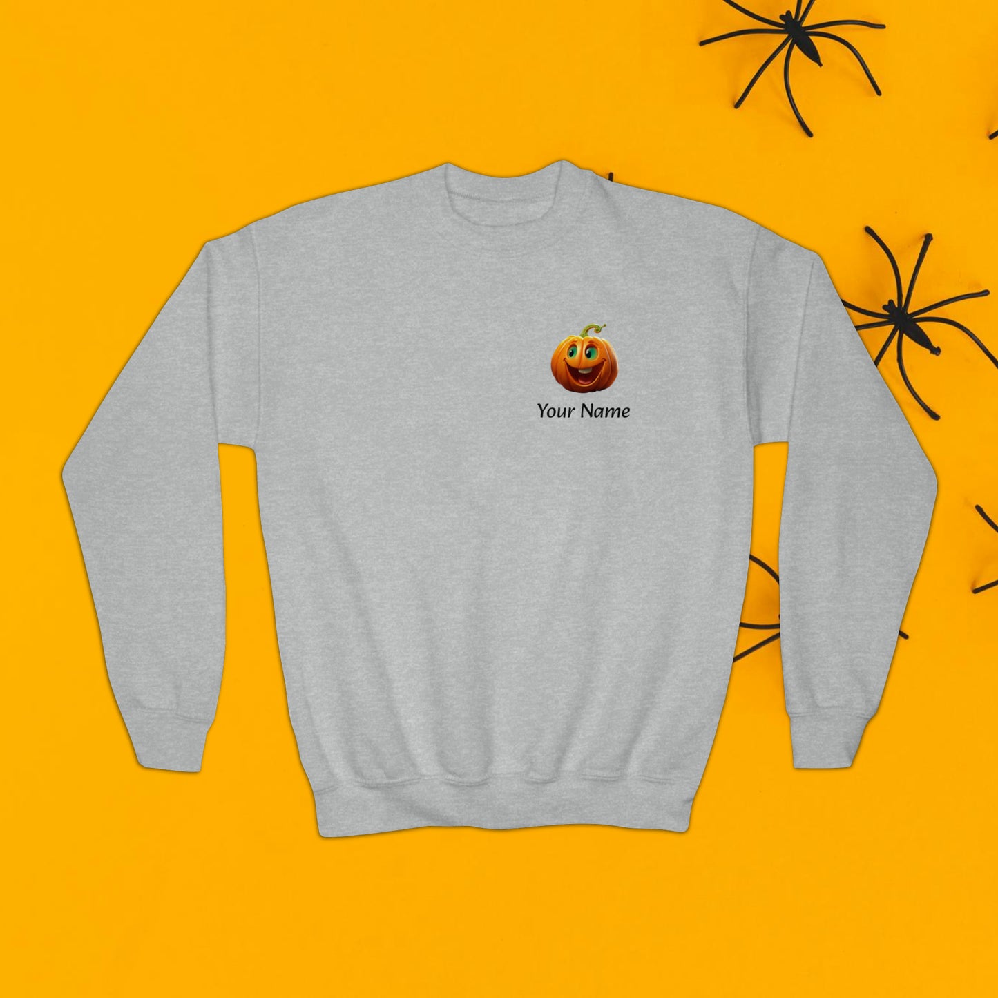 PERSONALIZED Double Sided Print, Halloween Sweatshirt for Kids, Halloween Sweatshirt, Funny Halloween, Youth Crewneck Sweatshirt