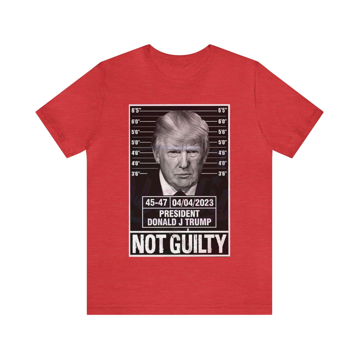 Trump Mug Shot Not Guilty Unisex Jersey Short Sleeve Tee