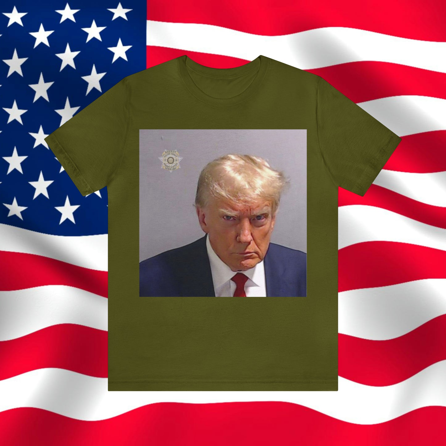 Trump Mug Shot Unisex Jersey Short Sleeve Tee