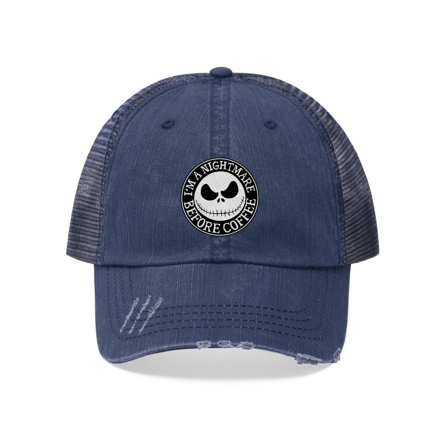 Nightmare Before Coffee Embroidery Unisex Trucker Hat