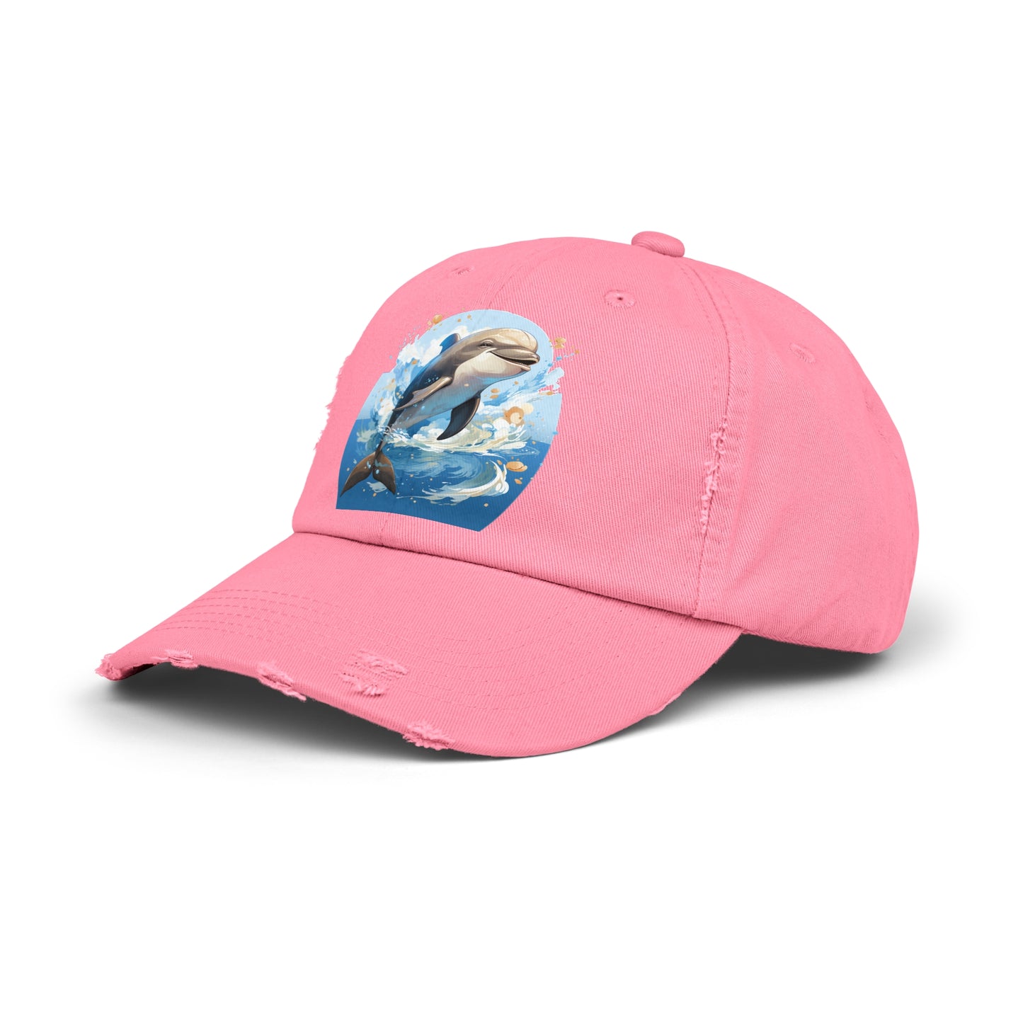 Happy Dolphin Distressed Cap