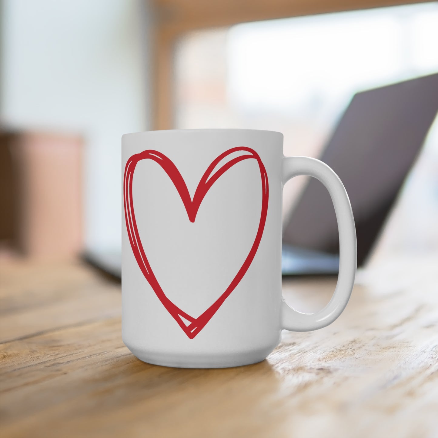 Hand-drawn Heart Ceramic Mugs (11oz\15oz\20oz)