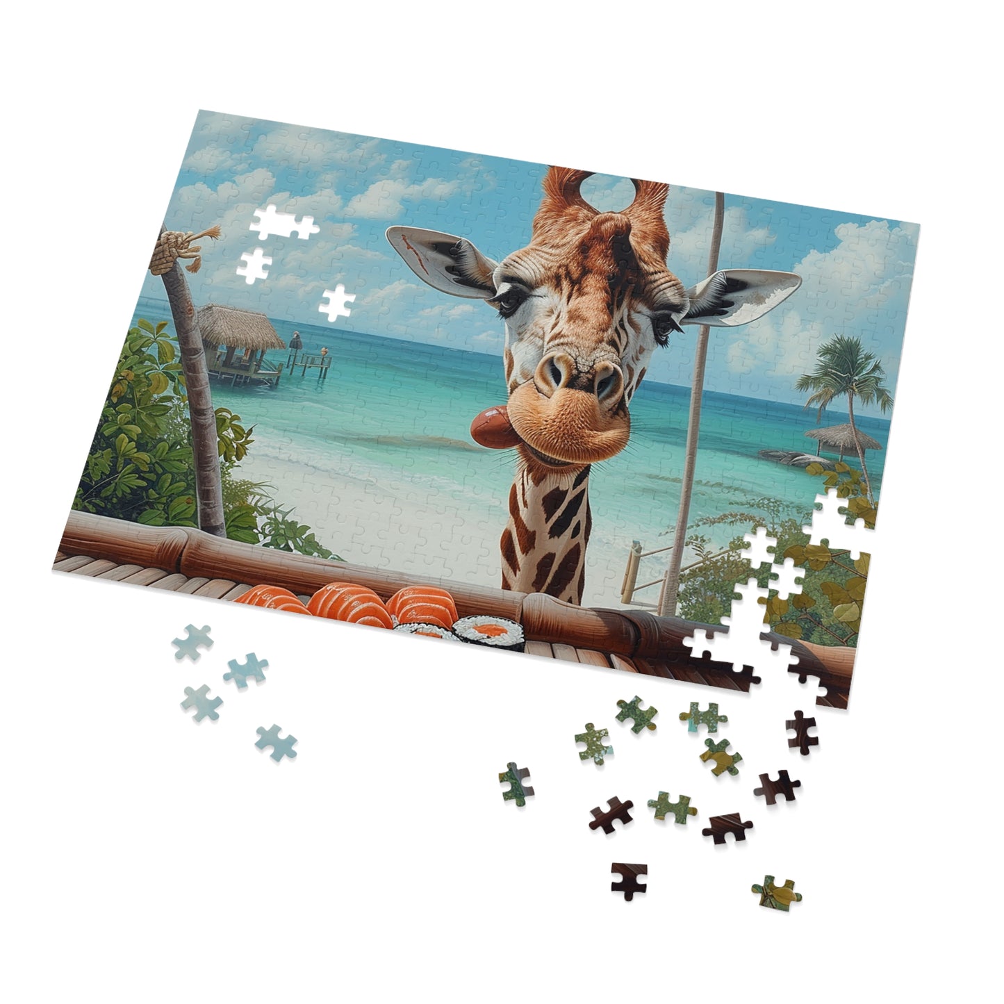 Sushi Eating Giraffe Jigsaw Puzzle (30, 110, 252, 500,1000-Piece)