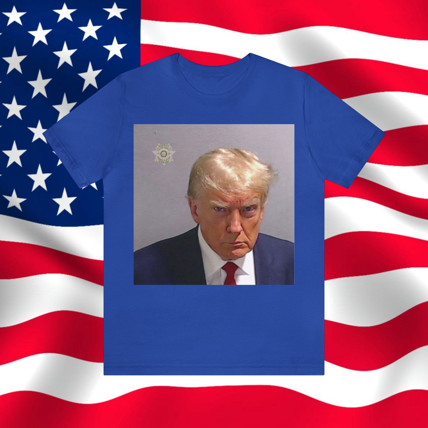Trump Mug Shot Unisex Jersey Short Sleeve Tee