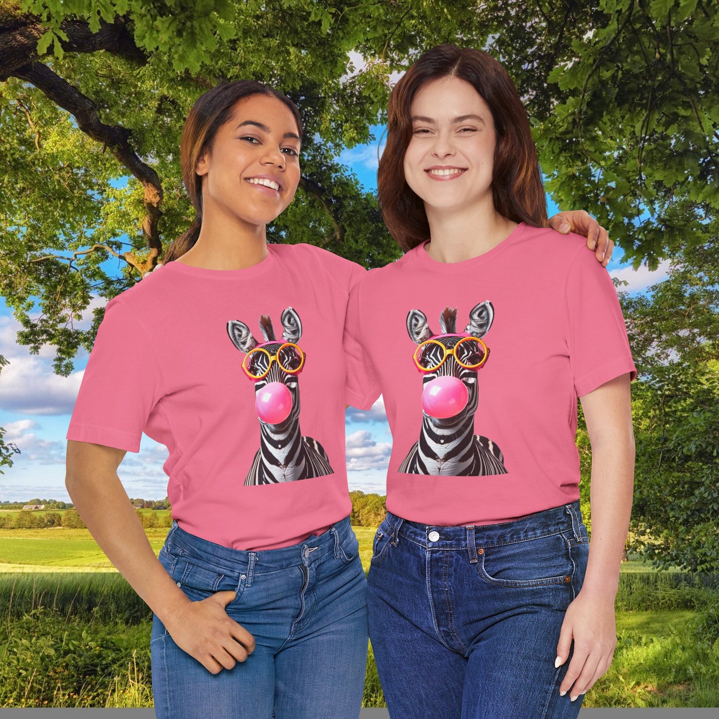 Bubblegum Zebra! Unisex Jersey Short Sleeve Tee