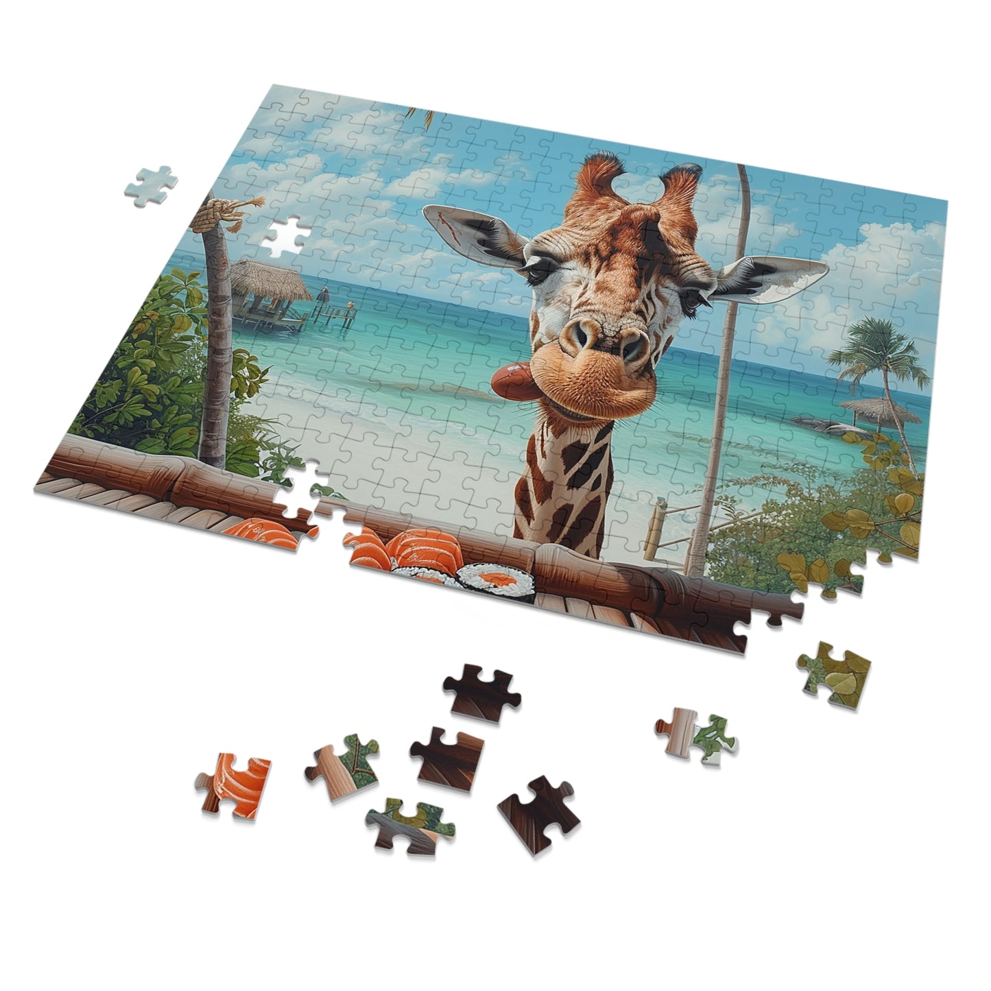 Sushi Eating Giraffe Jigsaw Puzzle (30, 110, 252, 500,1000-Piece)
