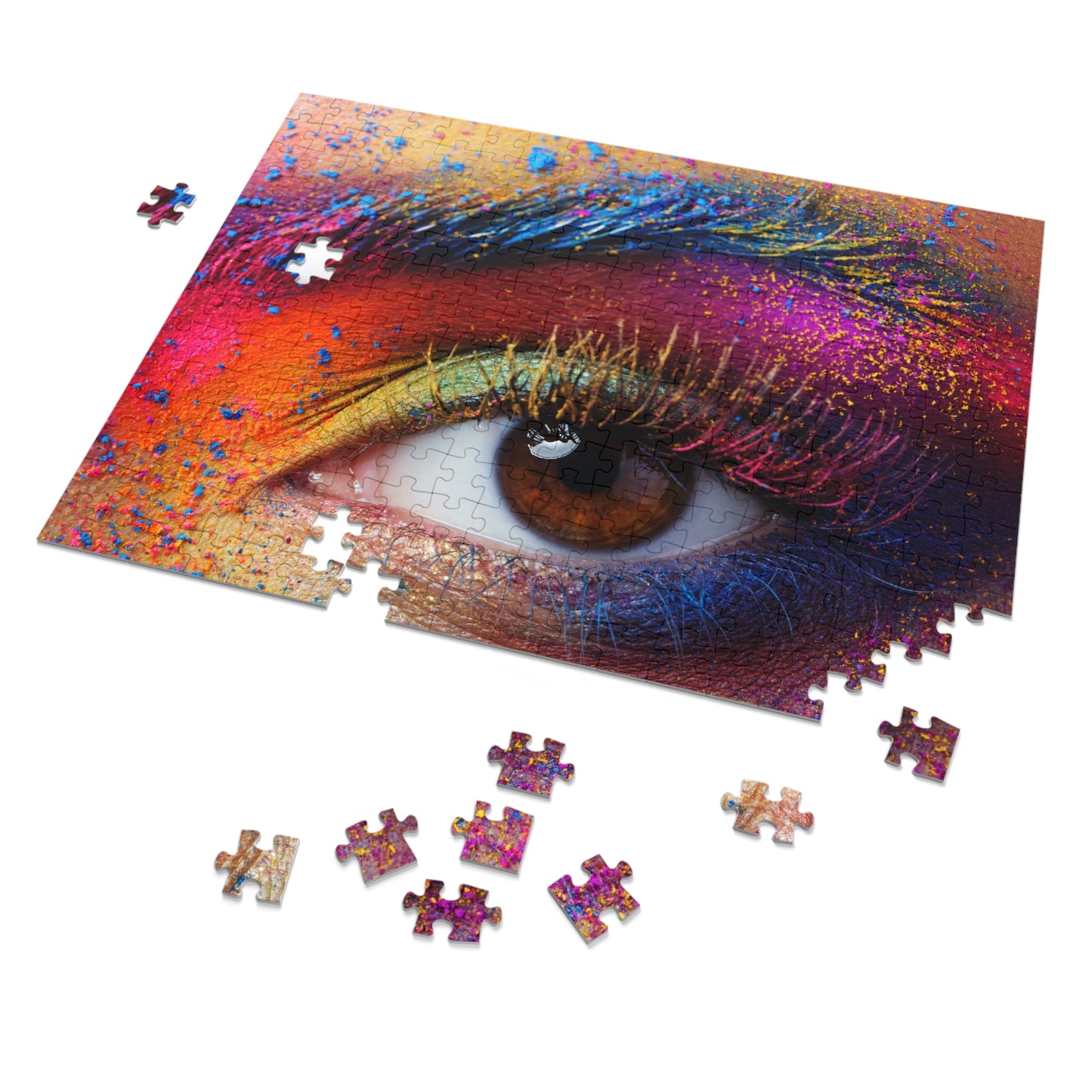 Colorful Crazy Eyeshadow Jigsaw Puzzle (30, 110, 252, 500,1000-Piece)