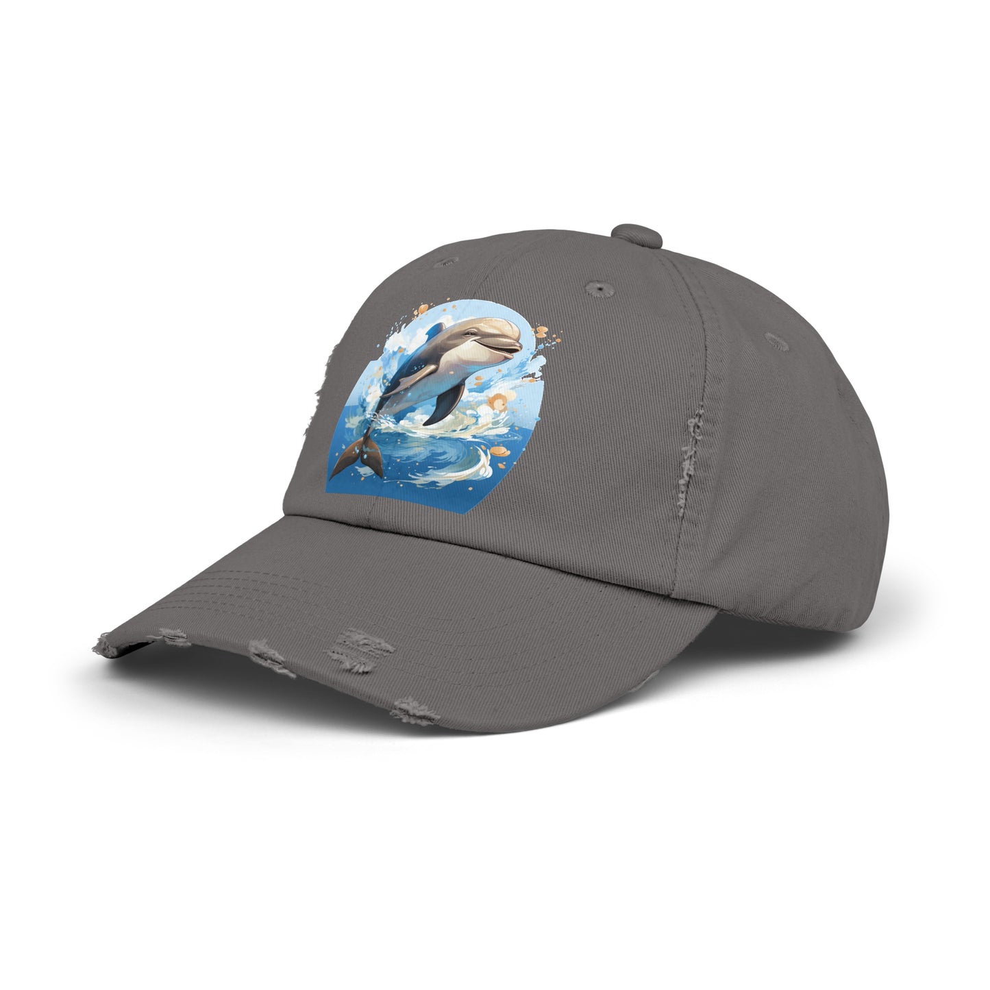 Happy Dolphin Distressed Cap
