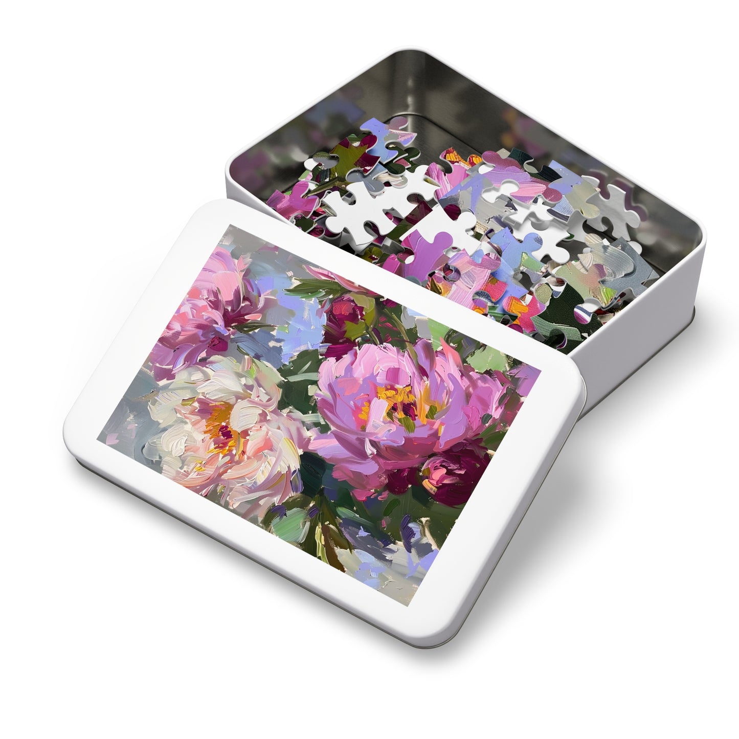 Oil Painting of Pink Flowers Jigsaw Puzzle (30, 110, 252, 500,1000-Piece)