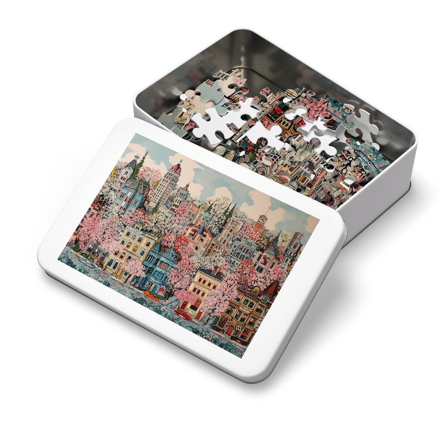 1950s City in Spring Jigsaw Puzzle (30, 110, 252, 500,1000-Piece)