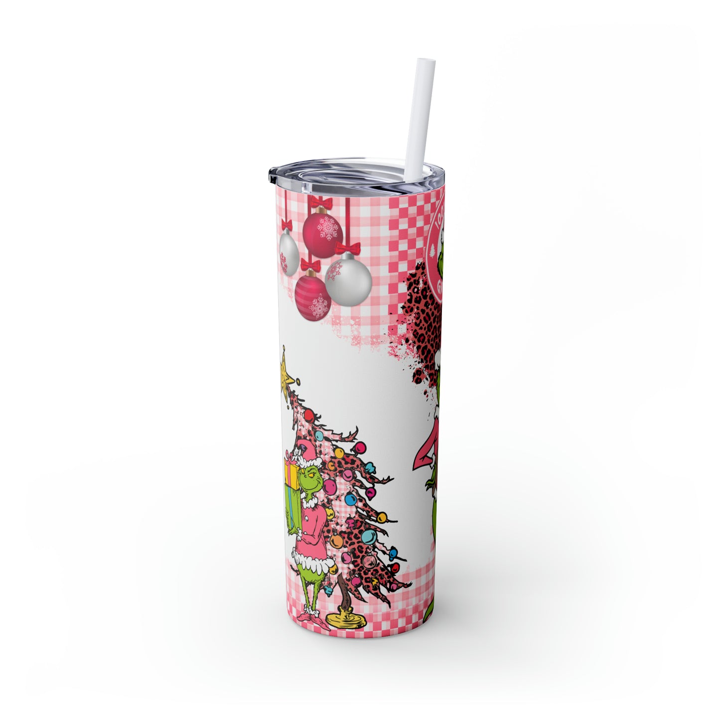 100% That Grinch! Skinny Tumbler with Straw, 20oz