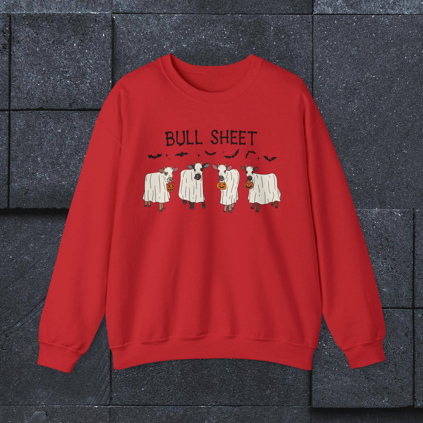 Bull Sheet Cow Sweatshirt, Halloween Shirt, Heavy Blend™ Crewneck Sweatshirt