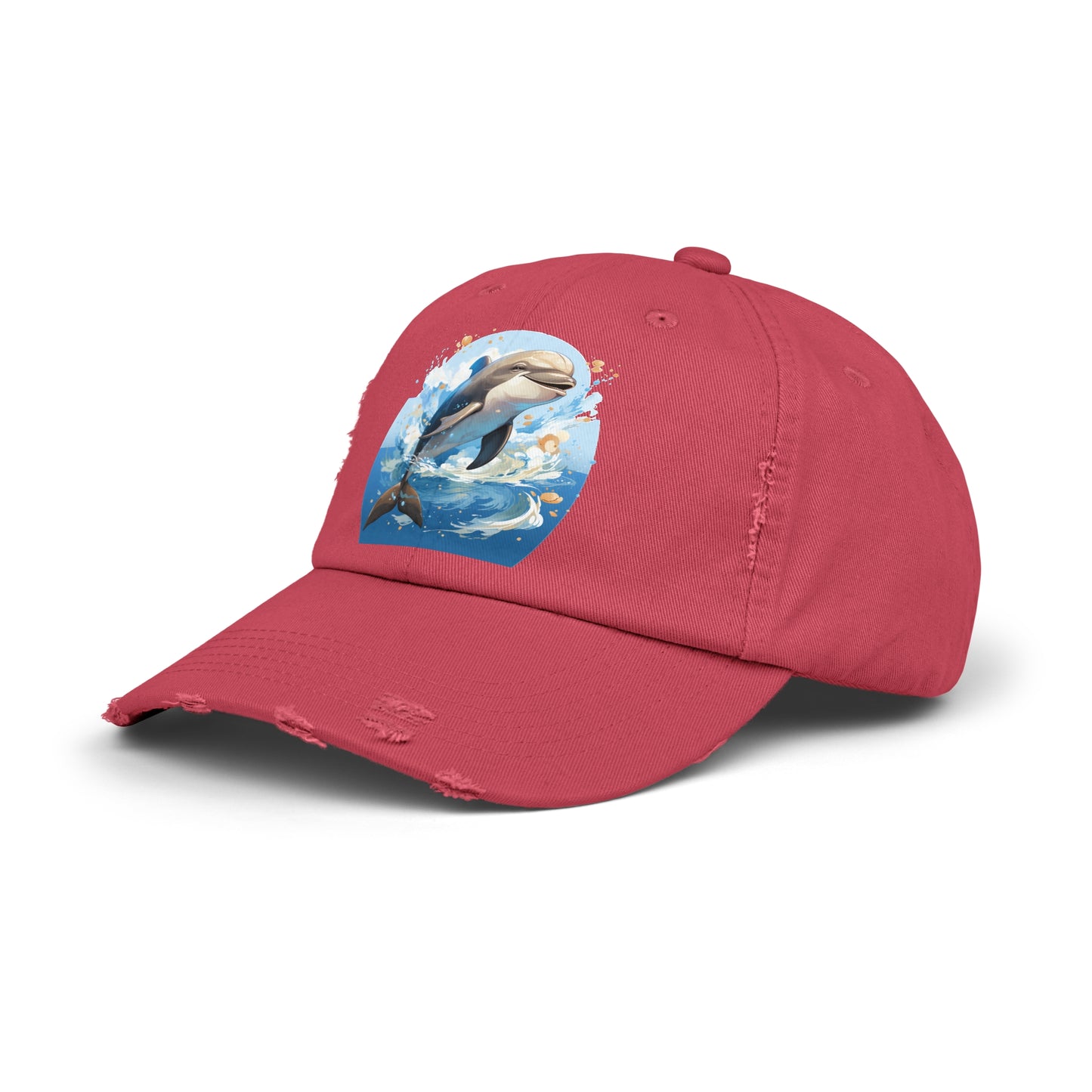 Happy Dolphin Distressed Cap
