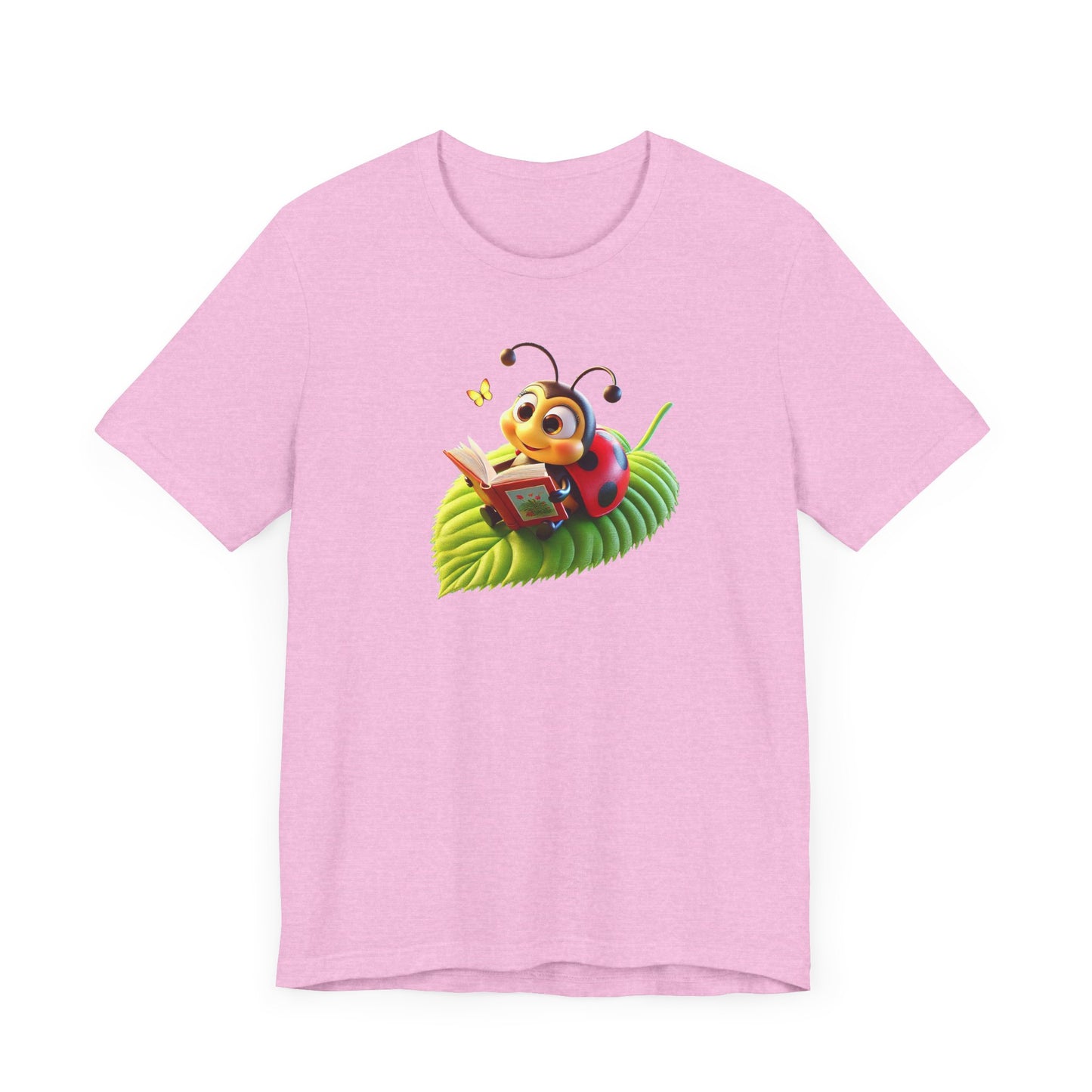 Reading Ladybug Unisex Jersey Tee - Cute Insect Graphic Tee for Nature Lovers