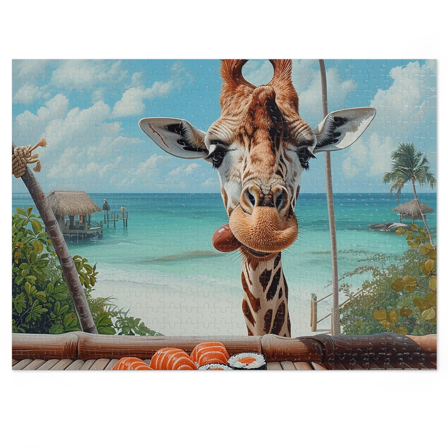 Sushi Eating Giraffe Jigsaw Puzzle (30, 110, 252, 500,1000-Piece)
