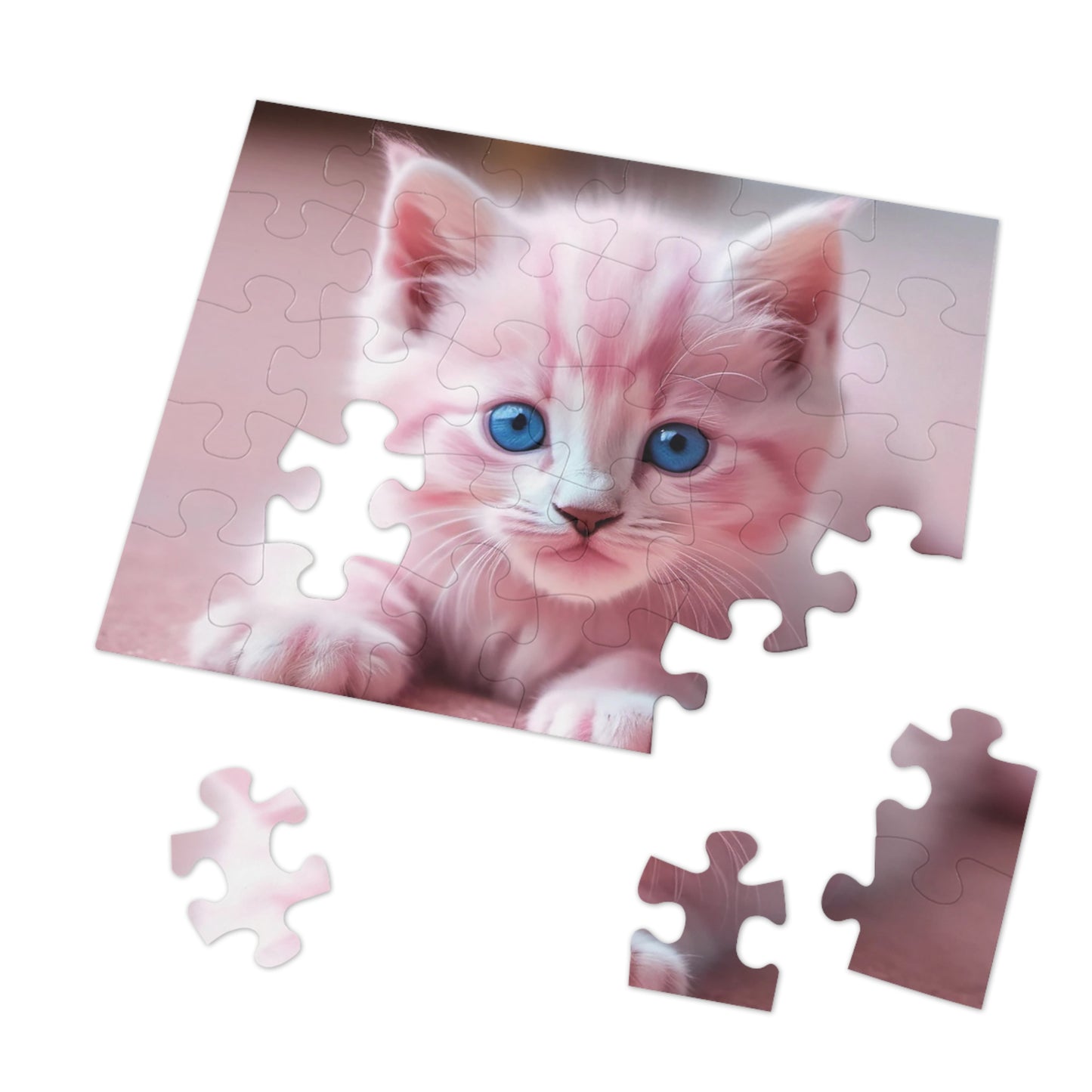 Sweet Pink Kitten Jigsaw Puzzle (30, 110, 252, 500,1000-Piece)