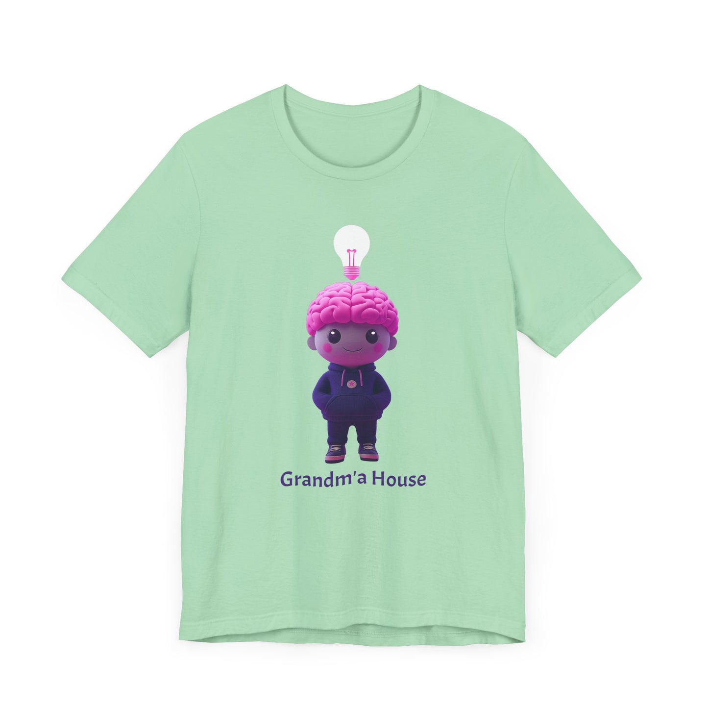 Grandma's House Brain with Light Bulb Design - Unisex Jersey Tee