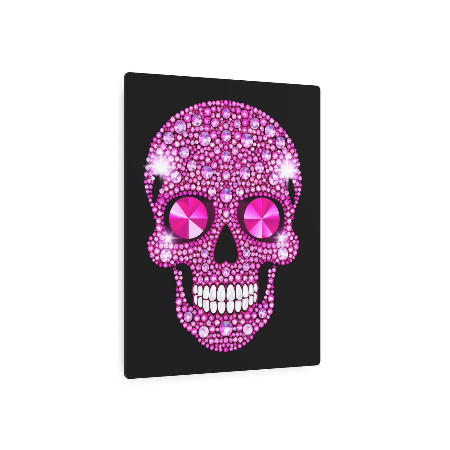 Pink Skull Metal Art Sign