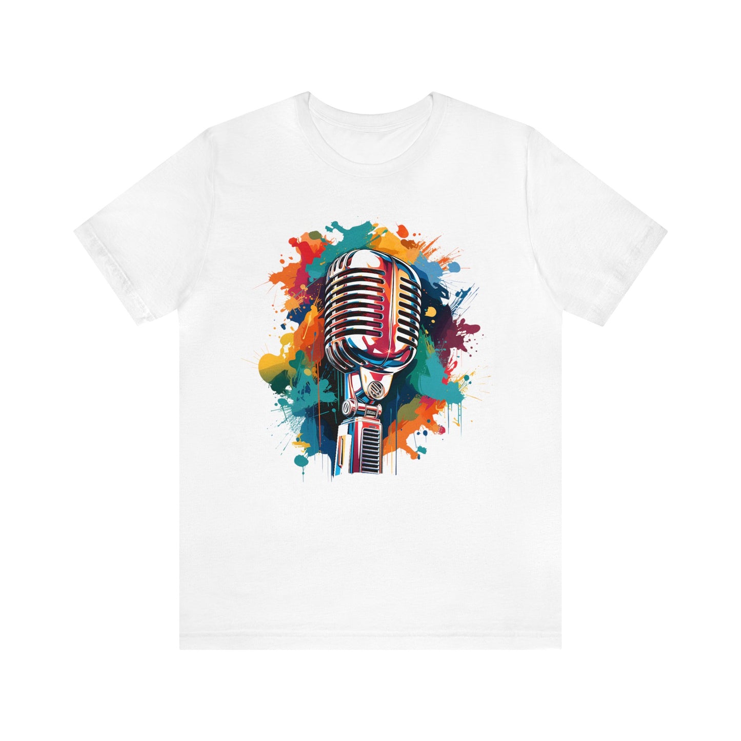 Water Color Microphone Unisex Jersey Short Sleeve Tee