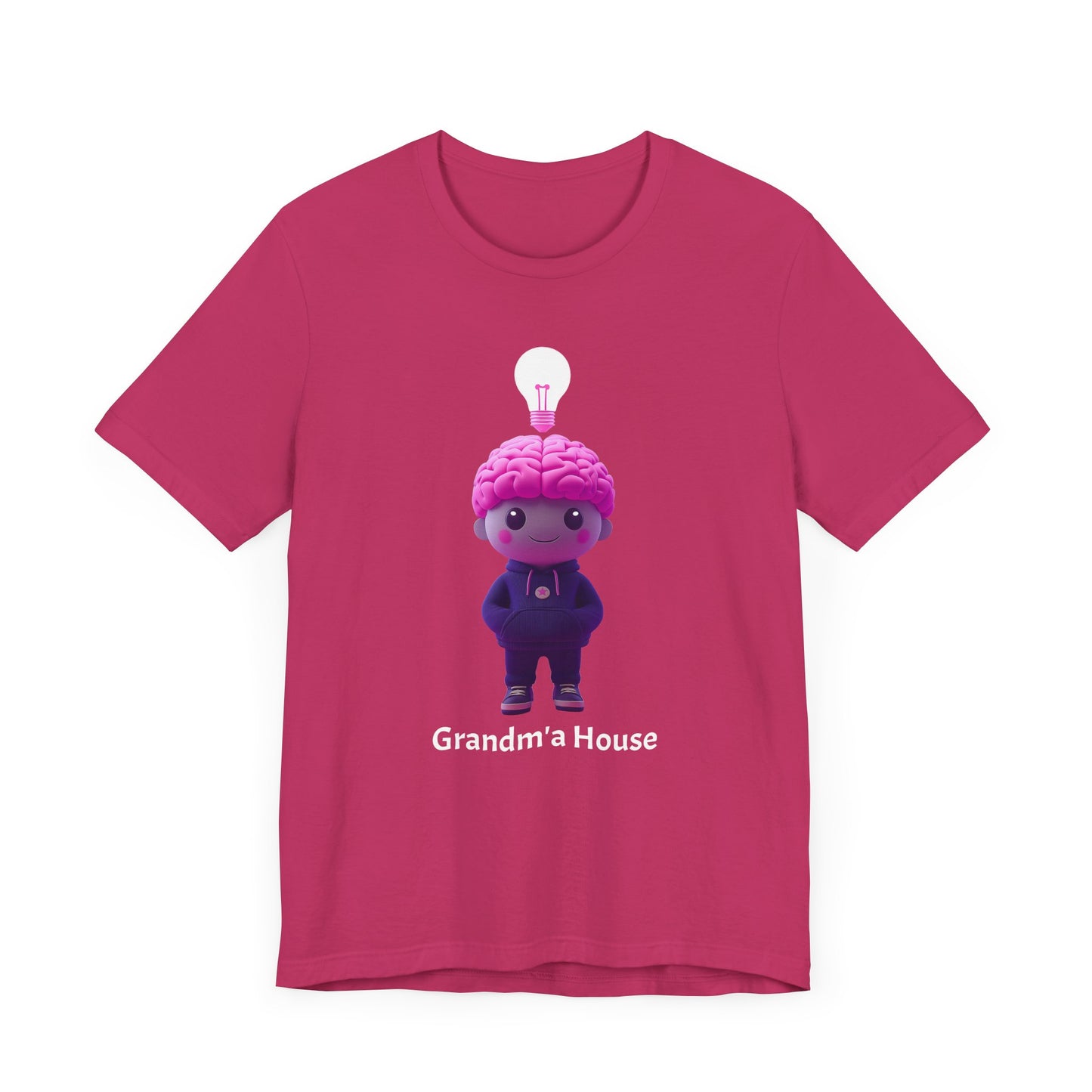 Grandma's House Brain with Light Bulb Design - Unisex Jersey Tee