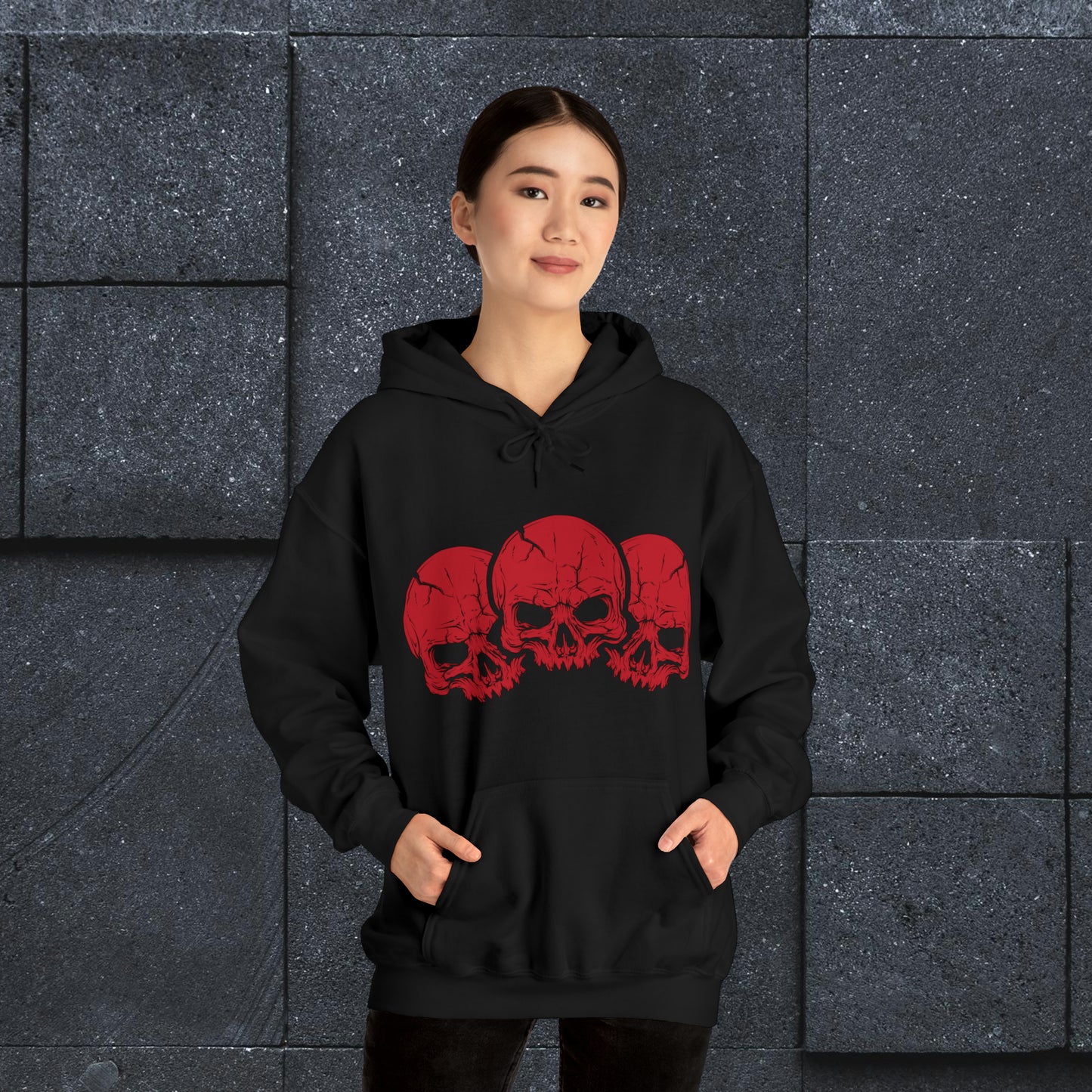 Red Skull Hooded Sweatshirt Skulls Hoodie