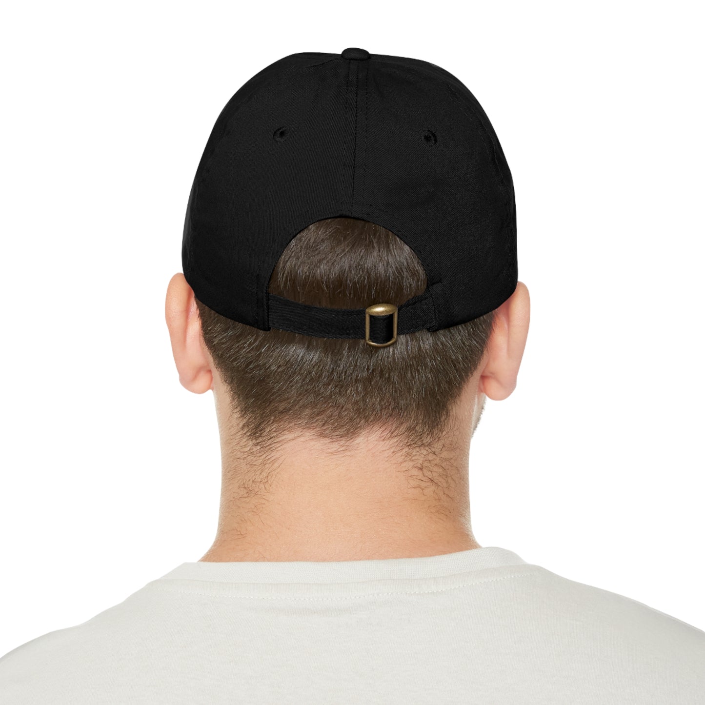 Skeleton Heart Hands Embroidery Dad Hat with Leather Patch (Round)