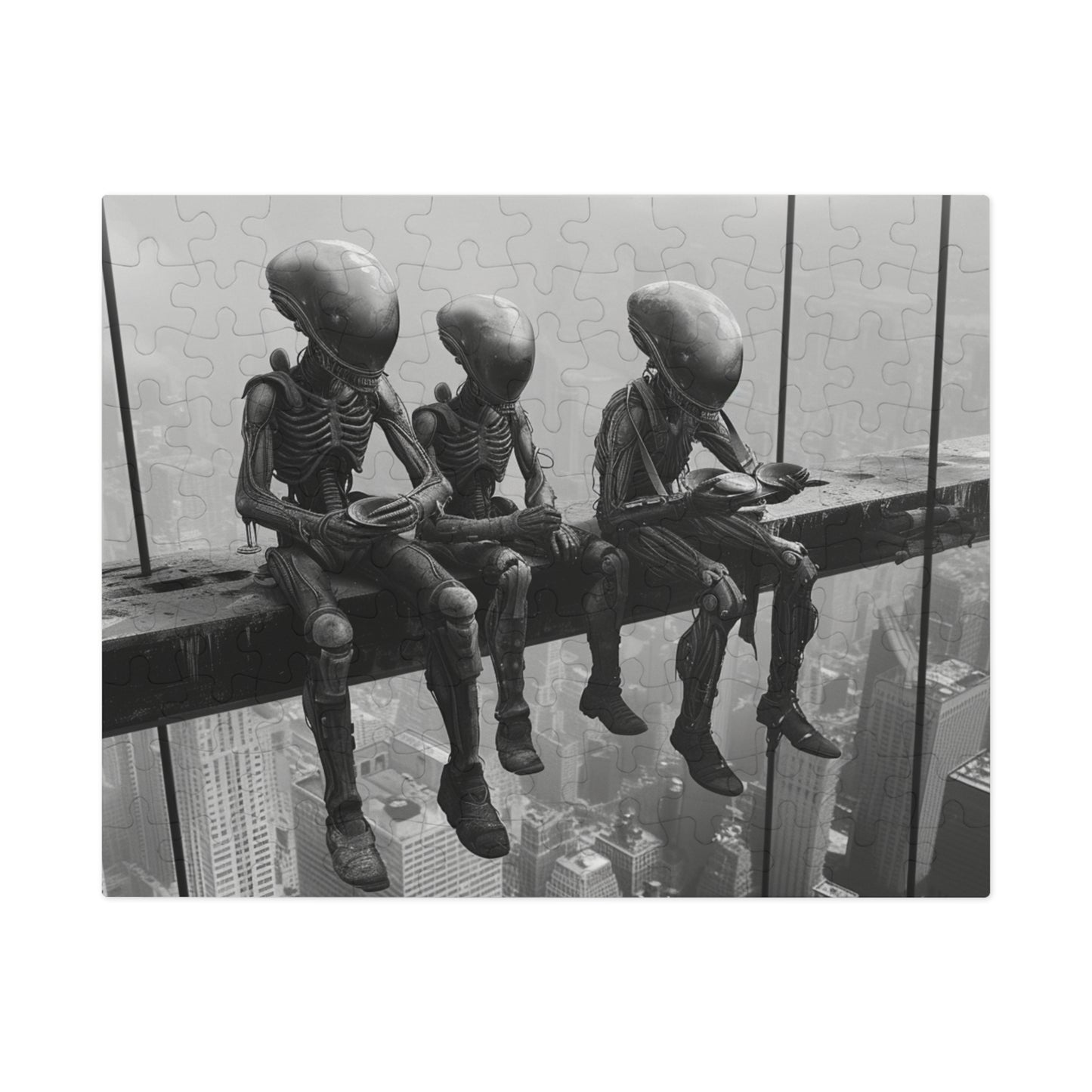 Lunch Atop a Skyscraper Aliens Jigsaw Puzzle (30, 110, 252, 500,1000-Piece)