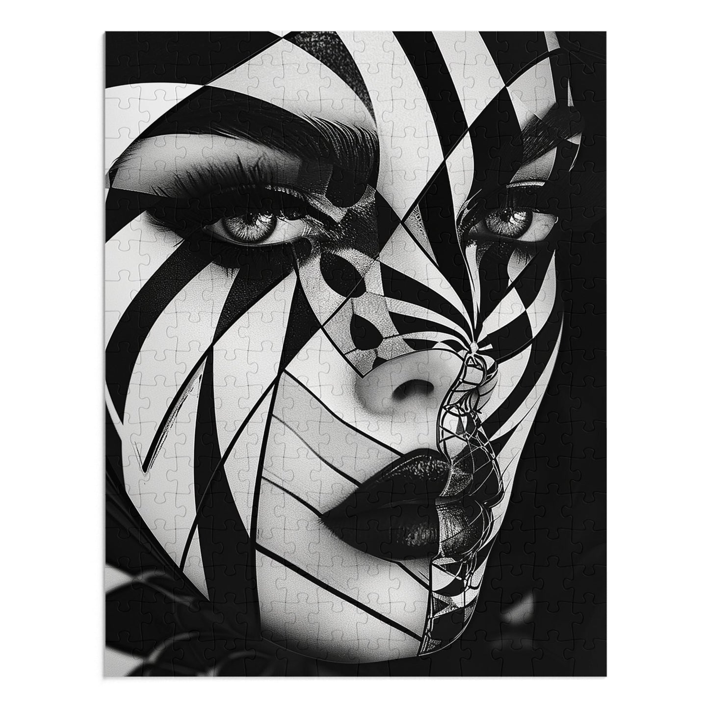 Black and White Painted Lady Jigsaw Puzzle (30, 110, 252, 500,1000-Piece)