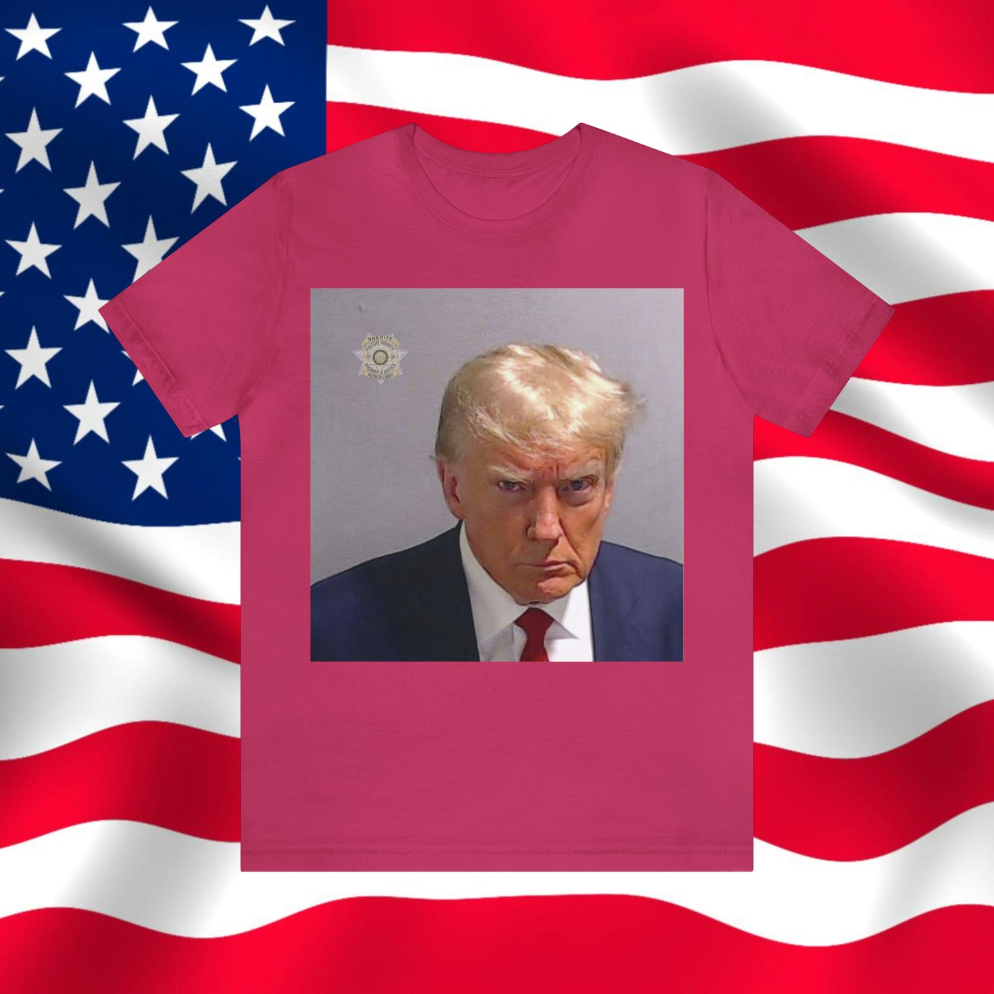 Trump Mug Shot Unisex Jersey Short Sleeve Tee