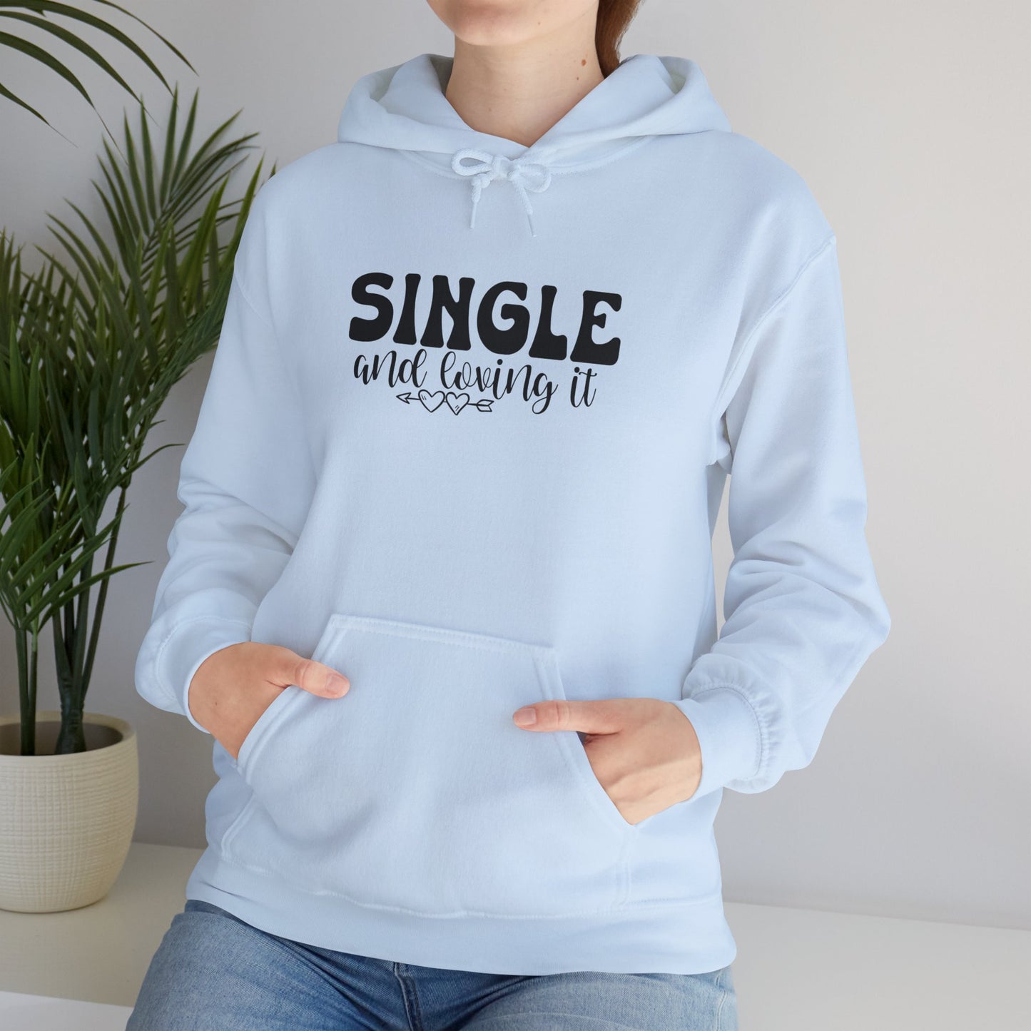 I'm Single and Loving It Unisex Heavy Blend™ Hooded Sweatshirt