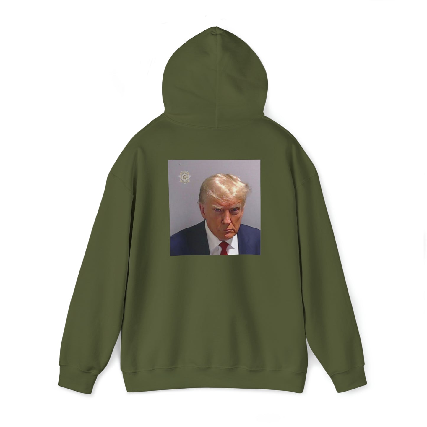 President Trump Mug Shot Back Print Hoodie Sweatshirt