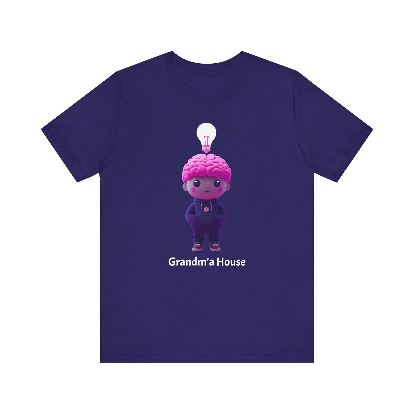 Grandma's House Brain with Light Bulb Design - Unisex Jersey Tee