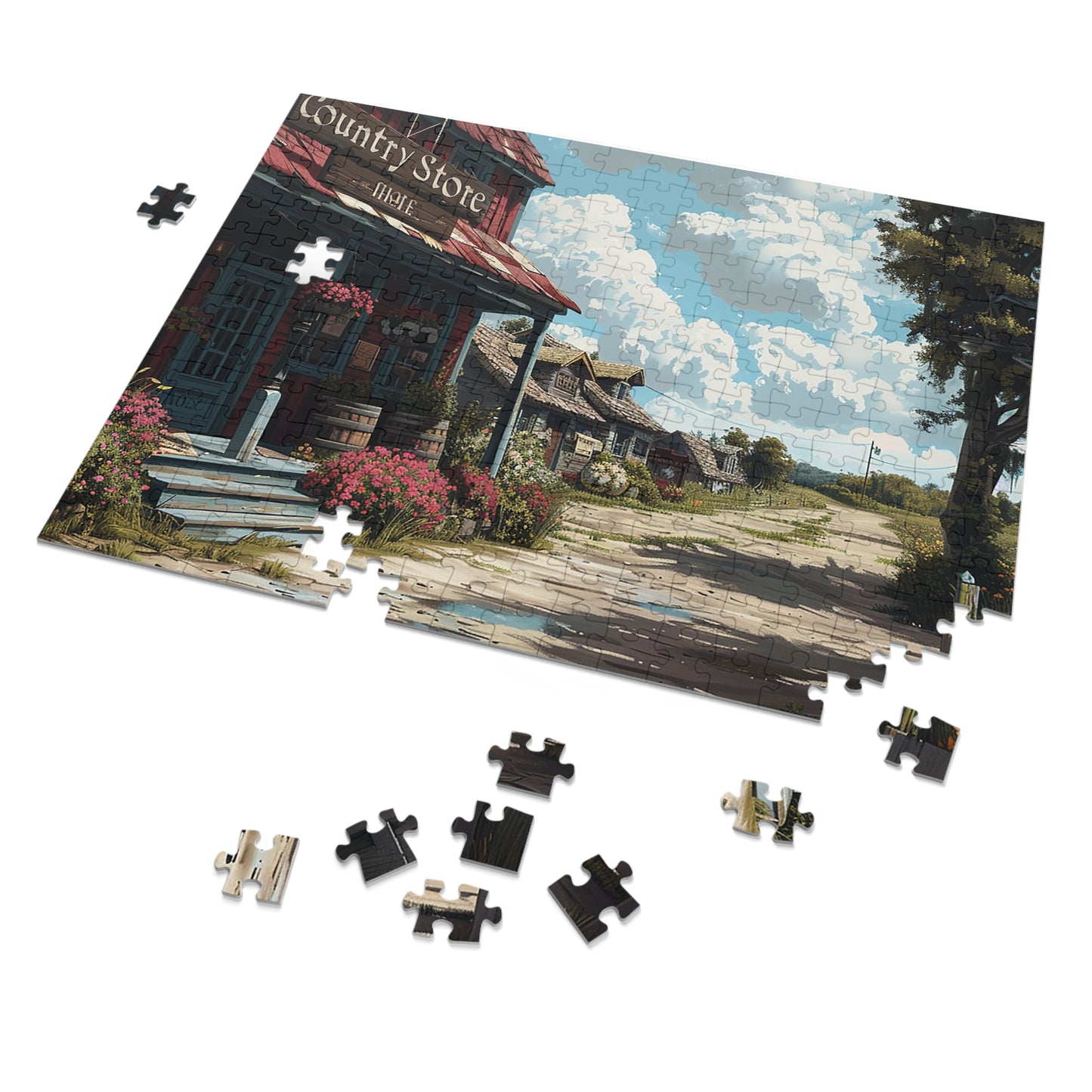 The Road to the Country Store Jigsaw Puzzle (30, 110, 252, 500,1000-Piece)