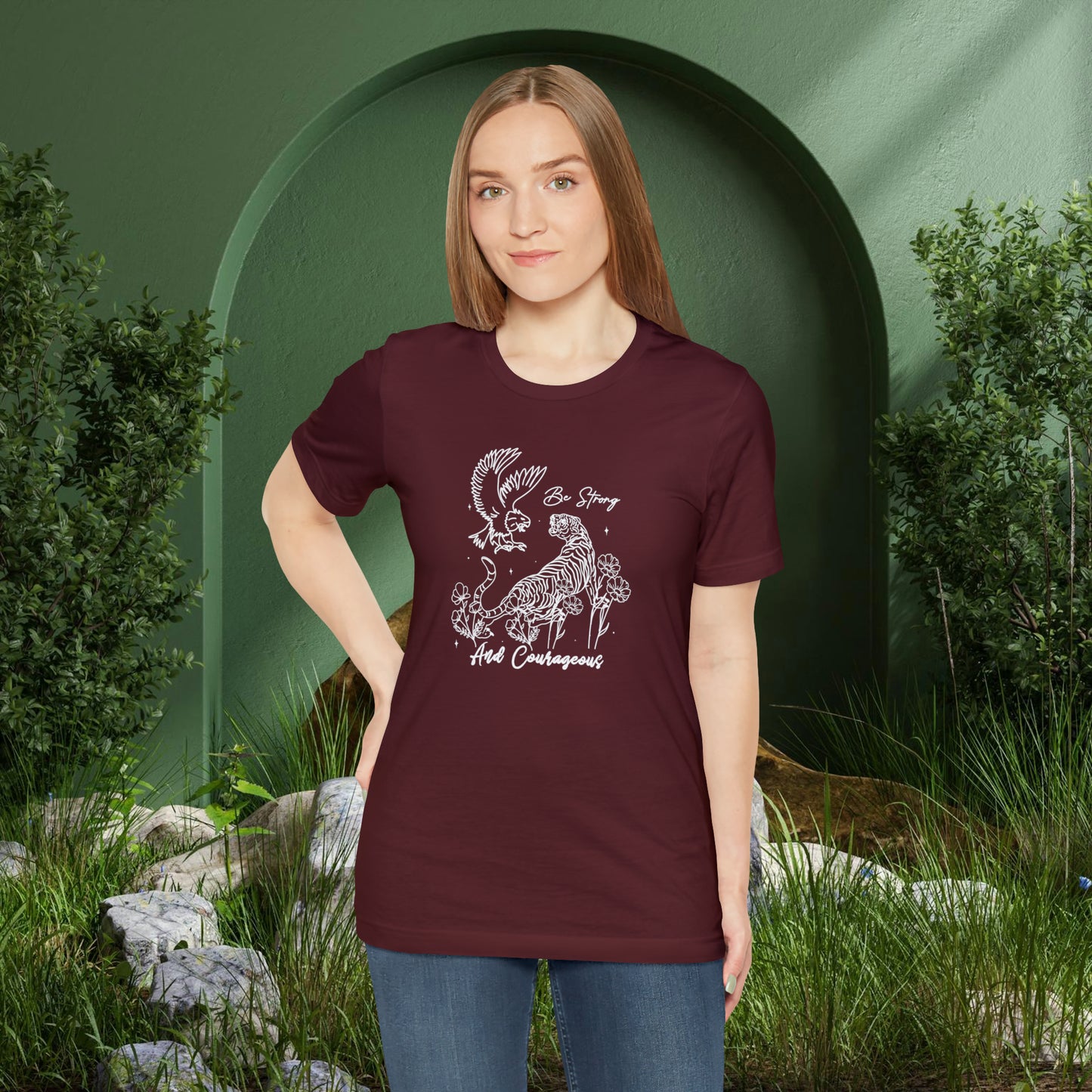 Be Strong and Courageous Unisex Jersey Short Sleeve Tee