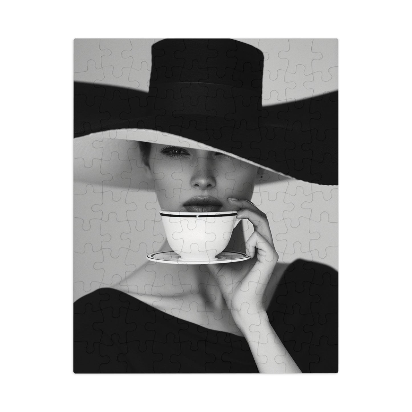 Black and White Sophisticated Lady Jigsaw Puzzle (30, 110, 252, 500,1000-Piece)