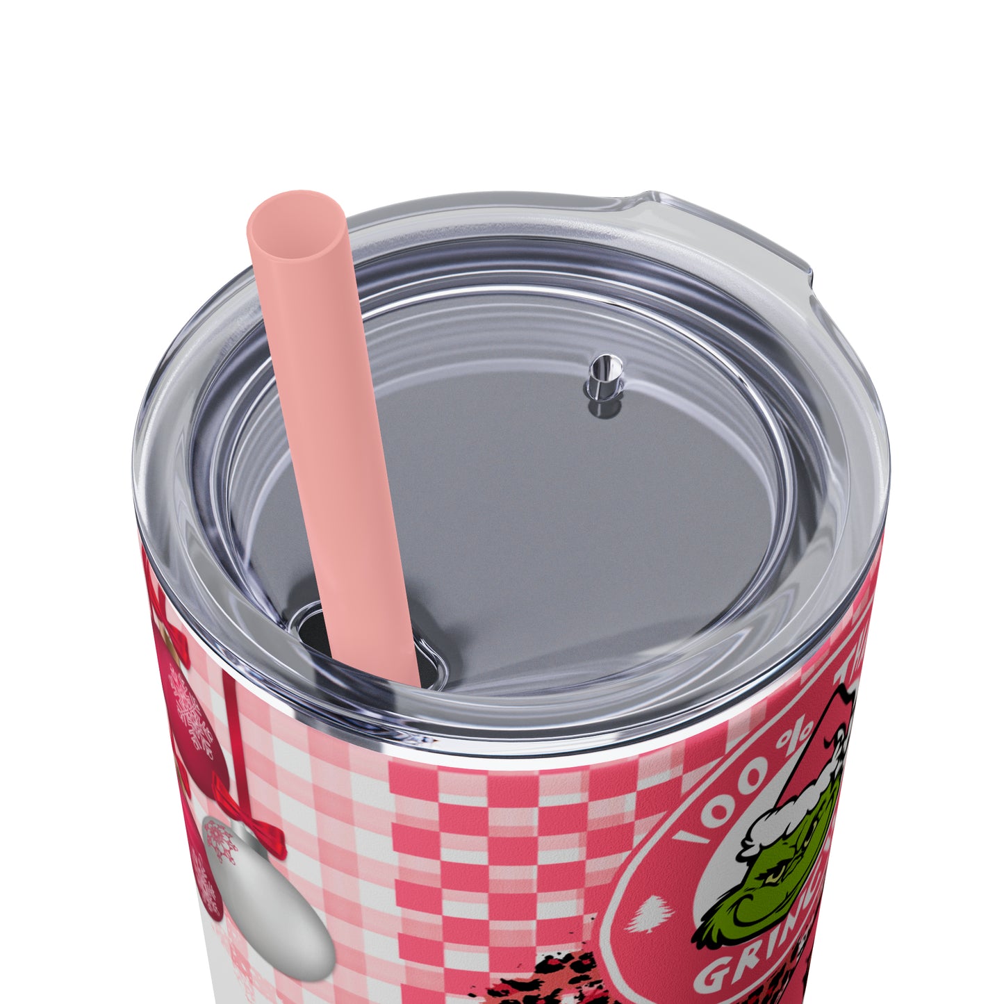 100% That Grinch! Skinny Tumbler with Straw, 20oz
