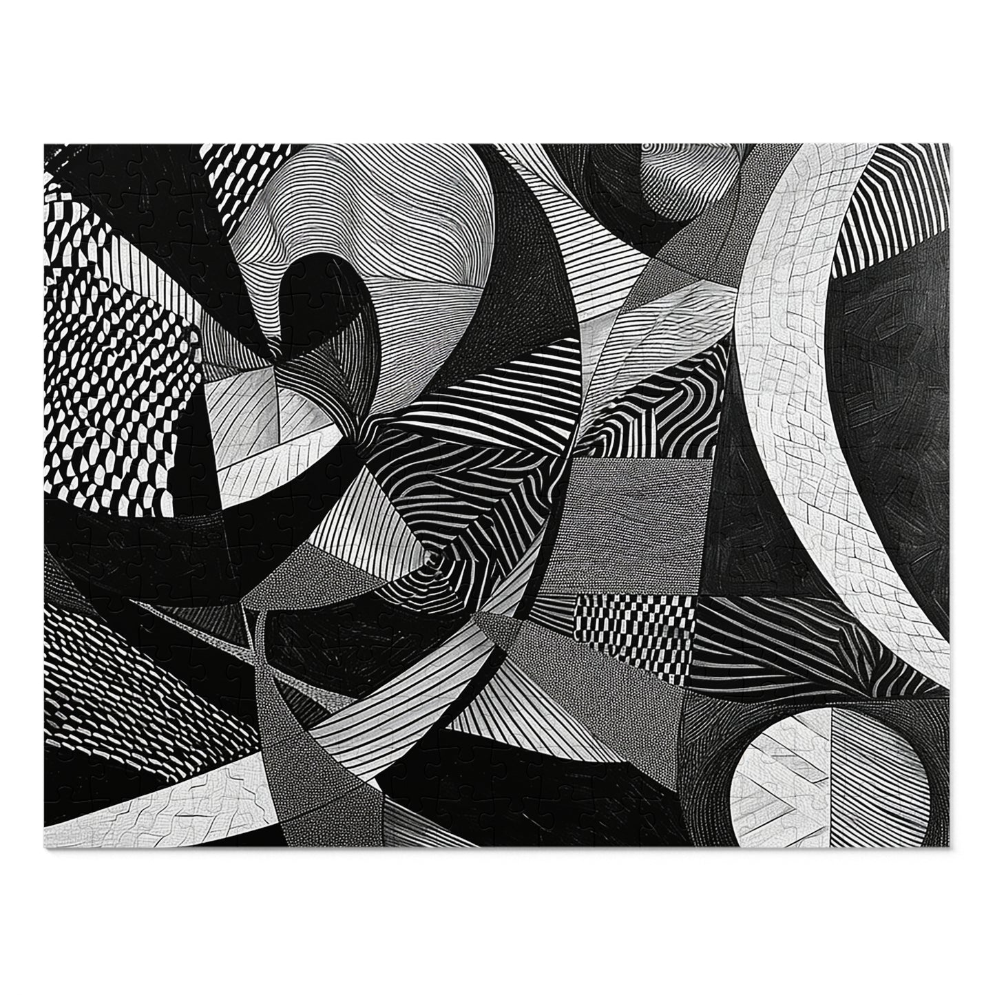 Black and White Abstract Pattern Jigsaw Puzzle (30, 110, 252, 500,1000-Piece)