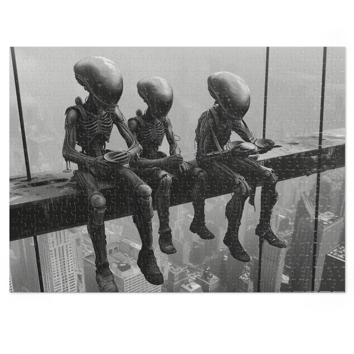 Lunch Atop a Skyscraper Aliens Jigsaw Puzzle (30, 110, 252, 500,1000-Piece)