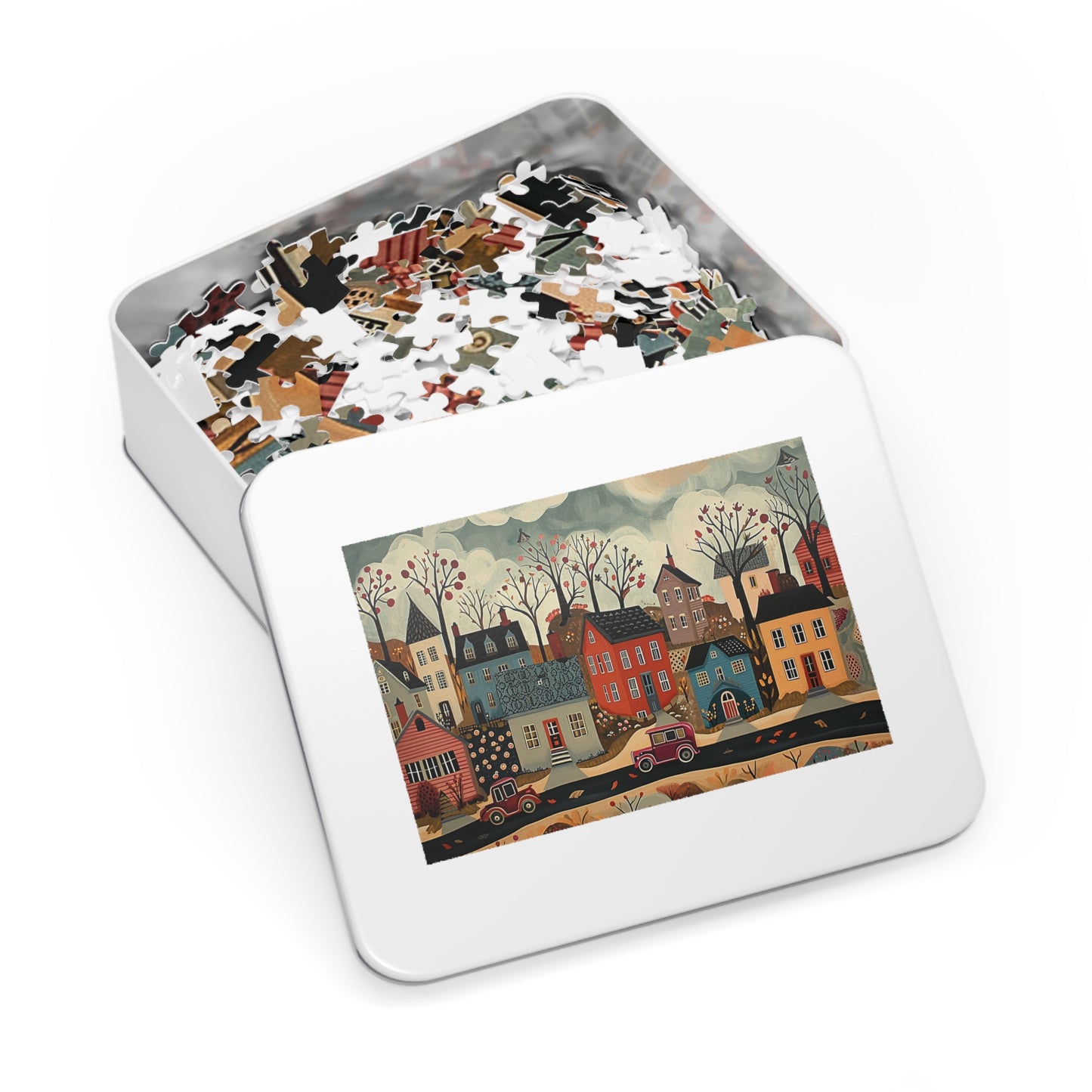 1930s Americana Village Jigsaw Puzzle (30, 110, 252, 500,1000-Piece)
