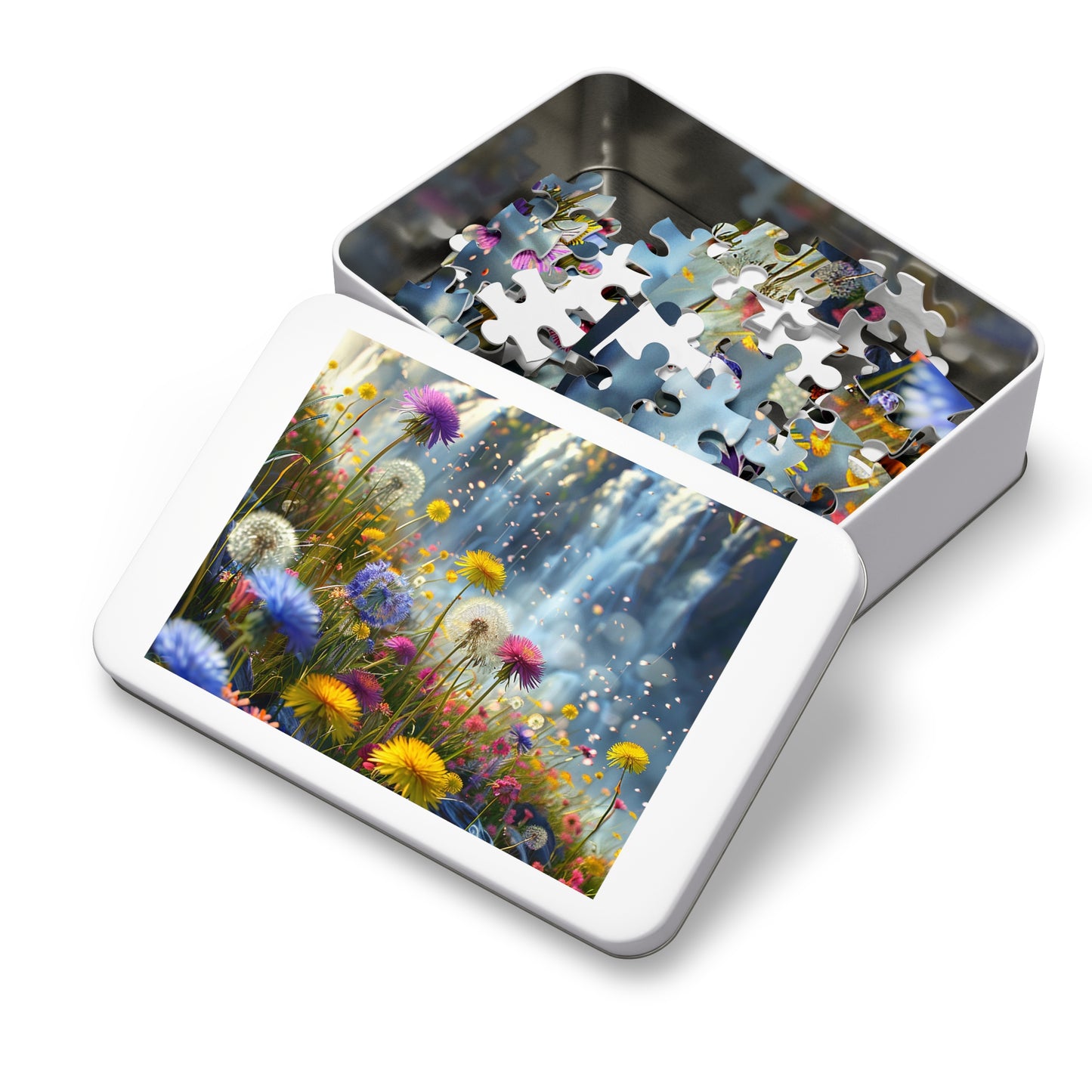Wildflowers at the Waterfall Jigsaw Puzzle (30, 110, 252, 500,1000-Piece)